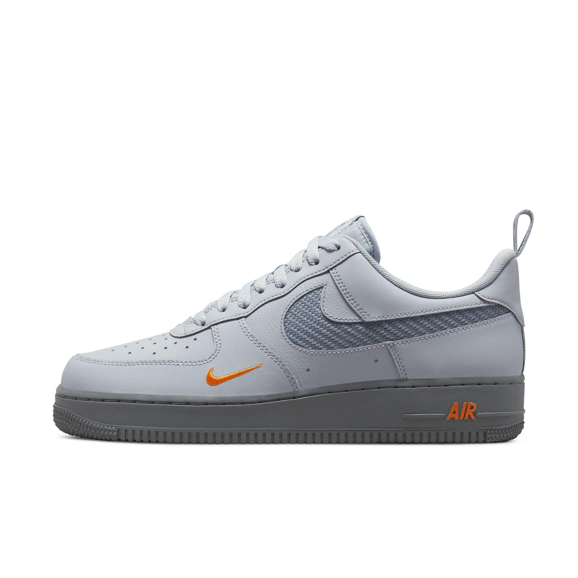 Nike Men's Air Force 1 '07 Wolf Grey Kumquat Casual Shoes