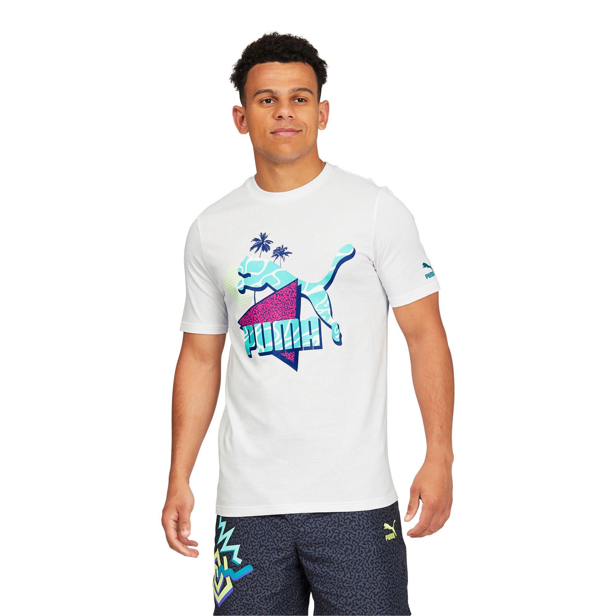 PUMA Men's Classic Daytona Big Logo Tee - White - WHITE Thumbnail View 1