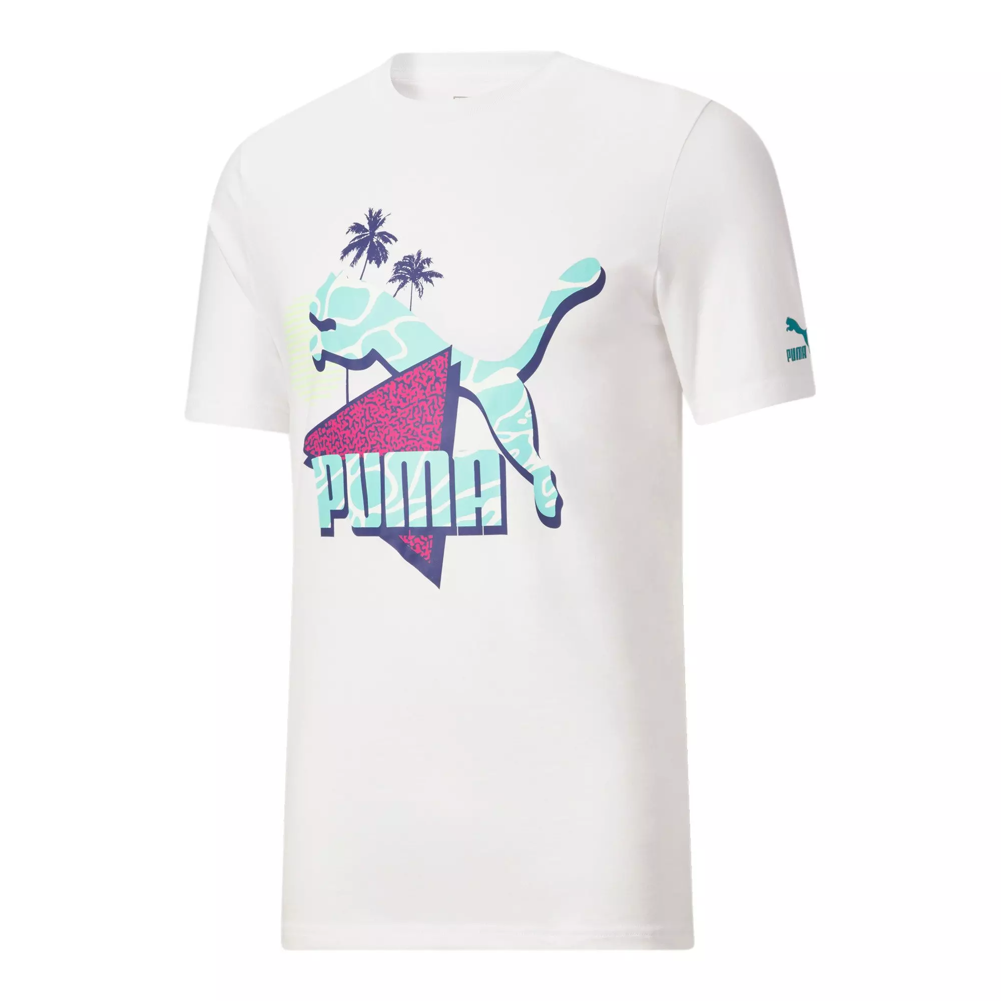 PUMA Men's Classic Daytona Big Logo Tee - White - WHITE