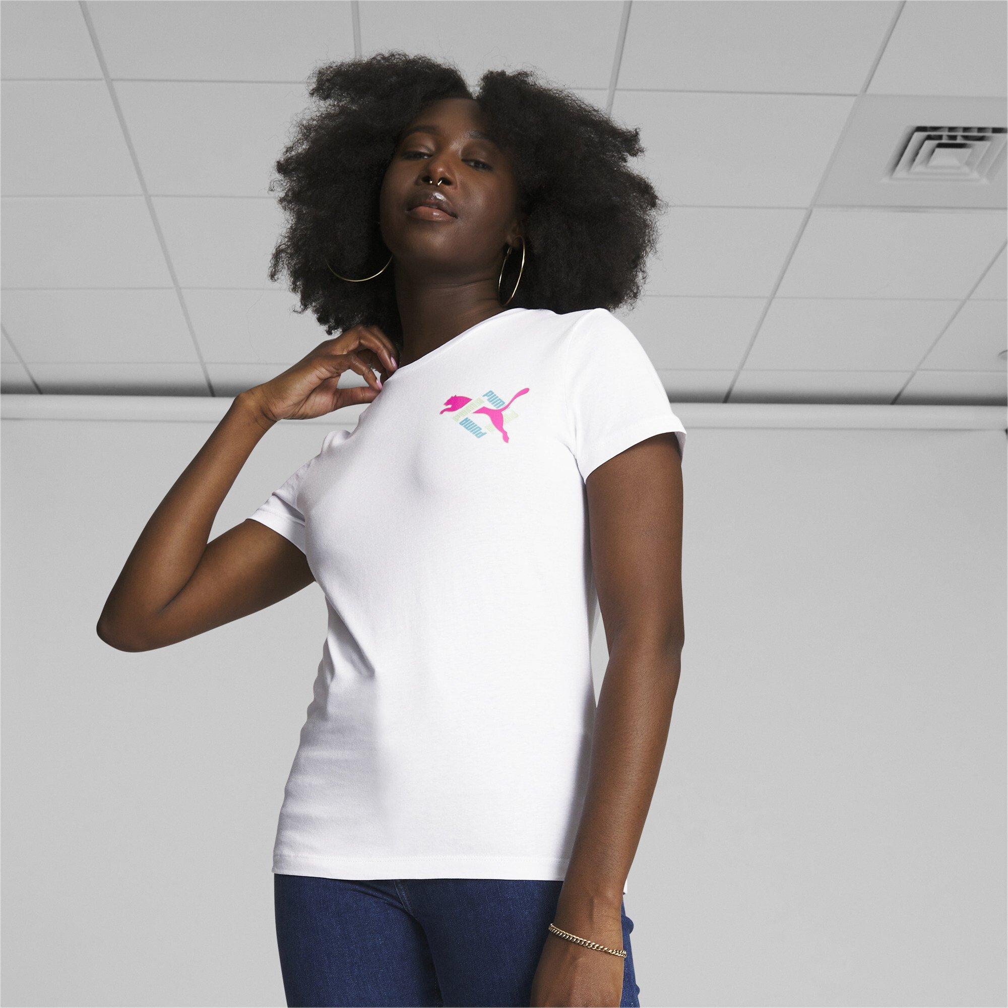 PUMA Women's Snake Logo Tee-White - WHITE Thumbnail View 1