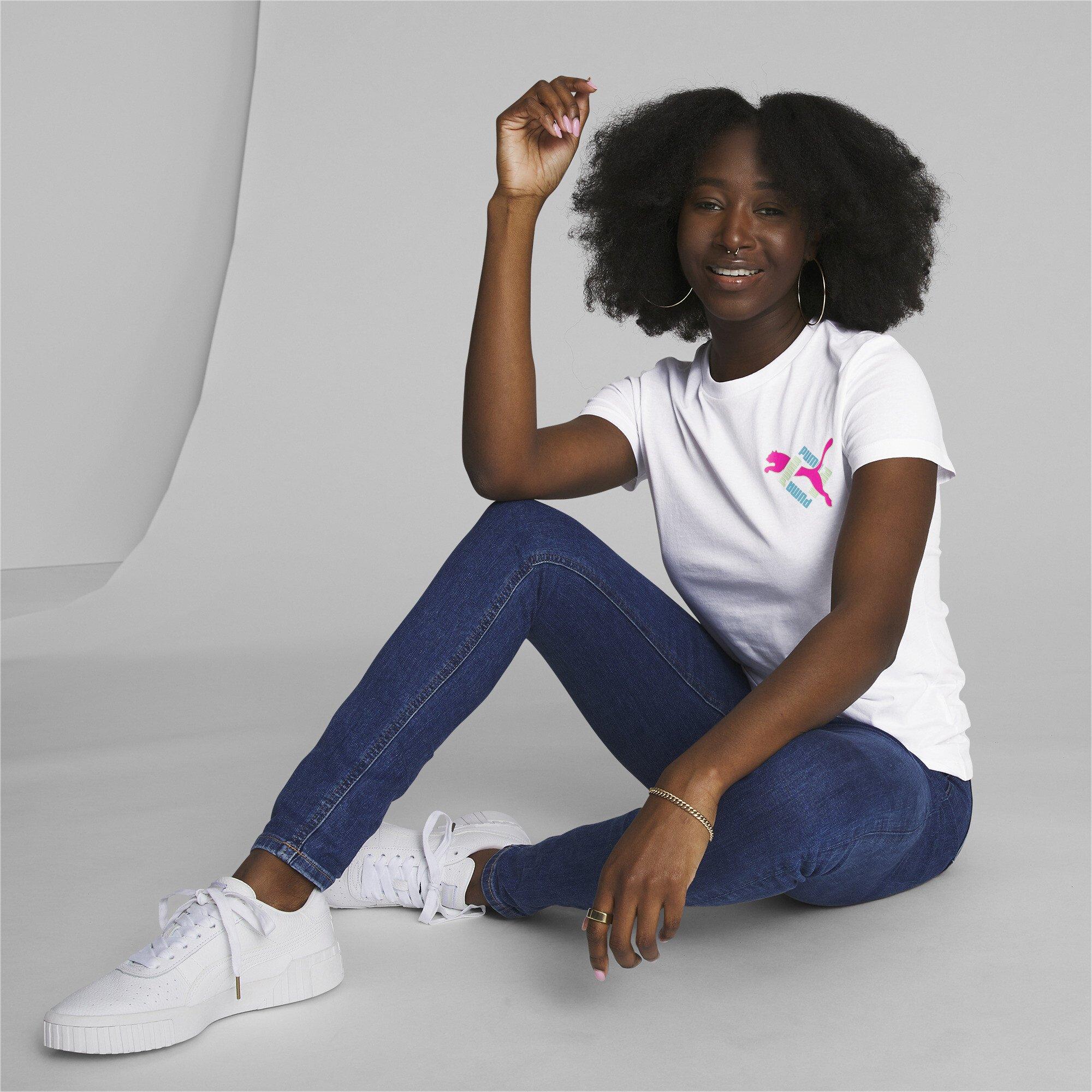 PUMA Women's Snake Logo Tee-White - WHITE Thumbnail View 4