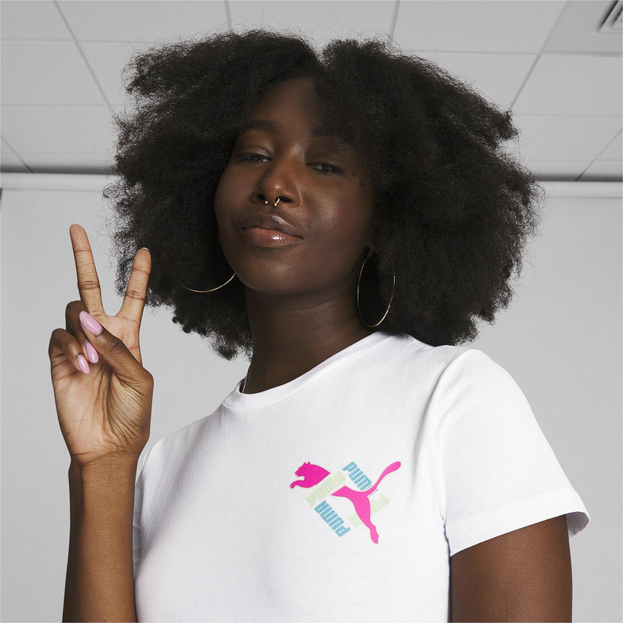 PUMA Women's Snake Logo Tee-White - WHITE Thumbnail View 5