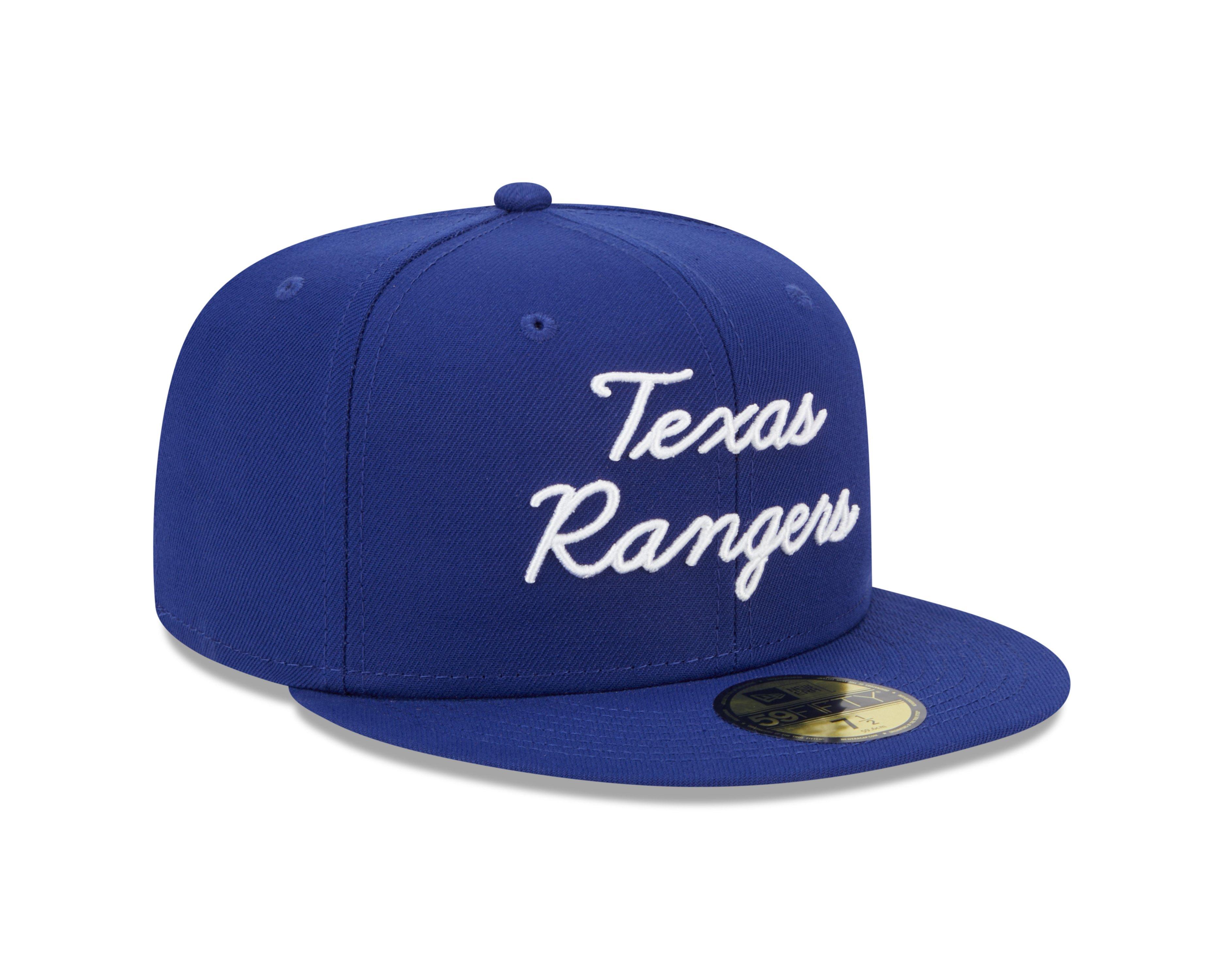 New Era Texas Rangers Script 59FIFTY Fitted Hat - Hibbett