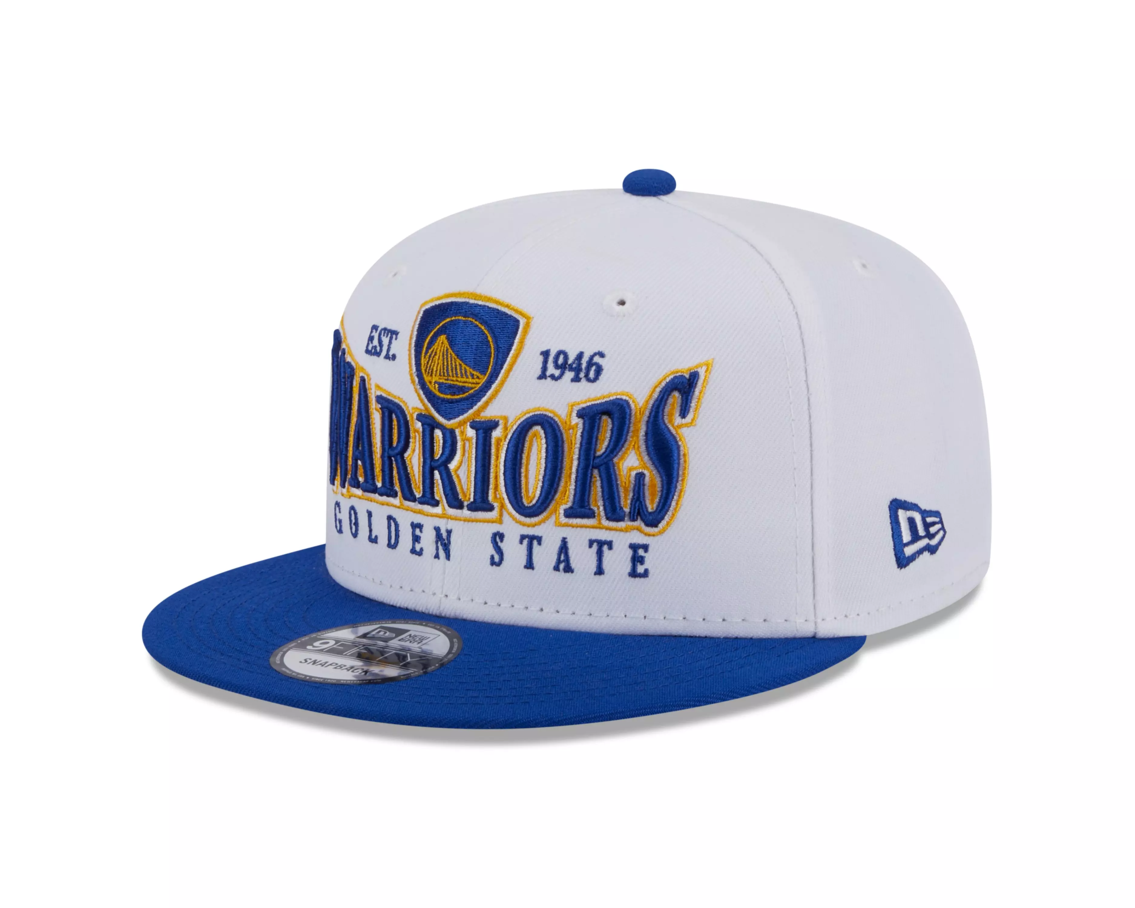 New Era Golden State Warriors Crest 9FIFTY Snapback Hat - WHITE/BLUE