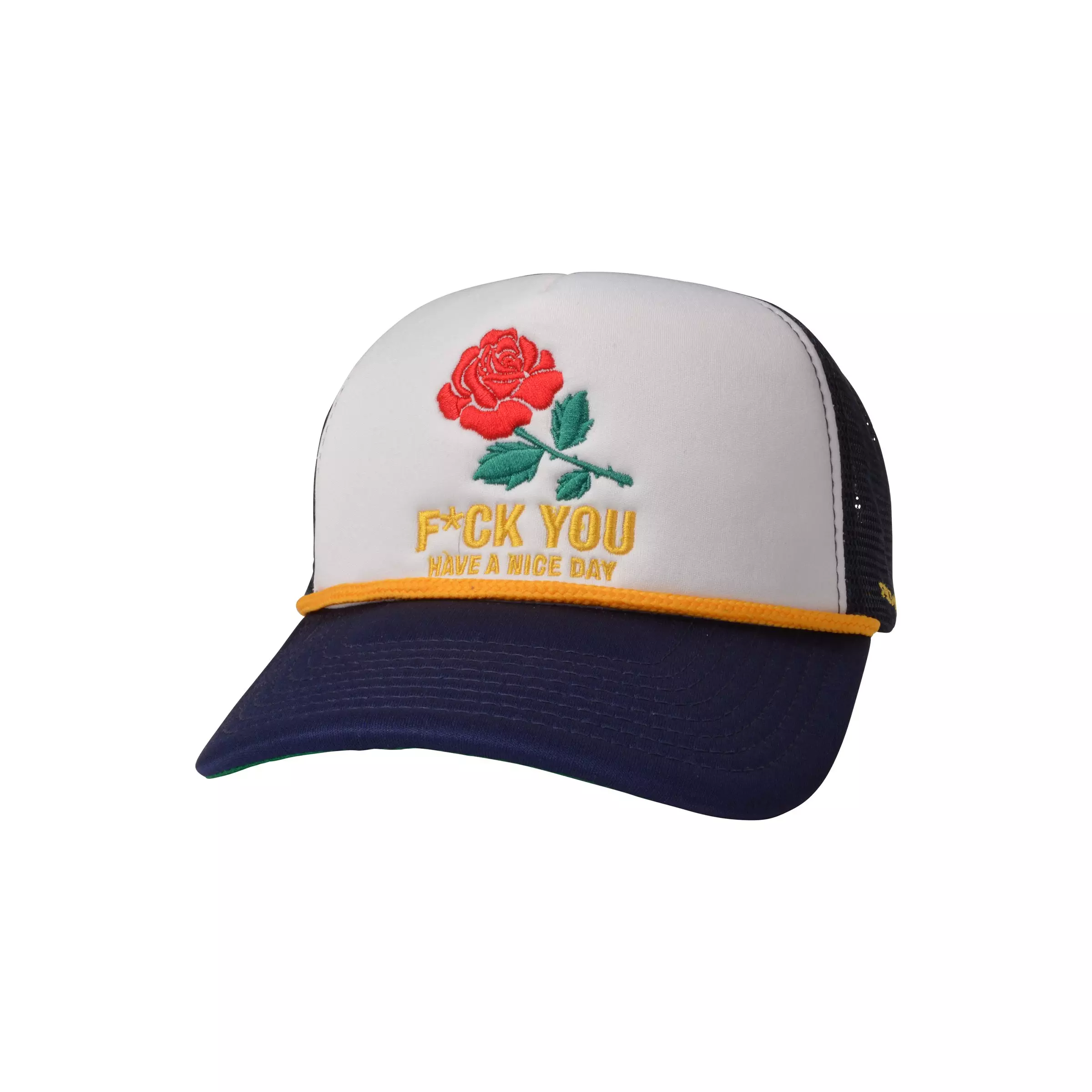 Field Grade Have a Nice Day Corded Trucker Snapback Hat - WHITE/NAVY