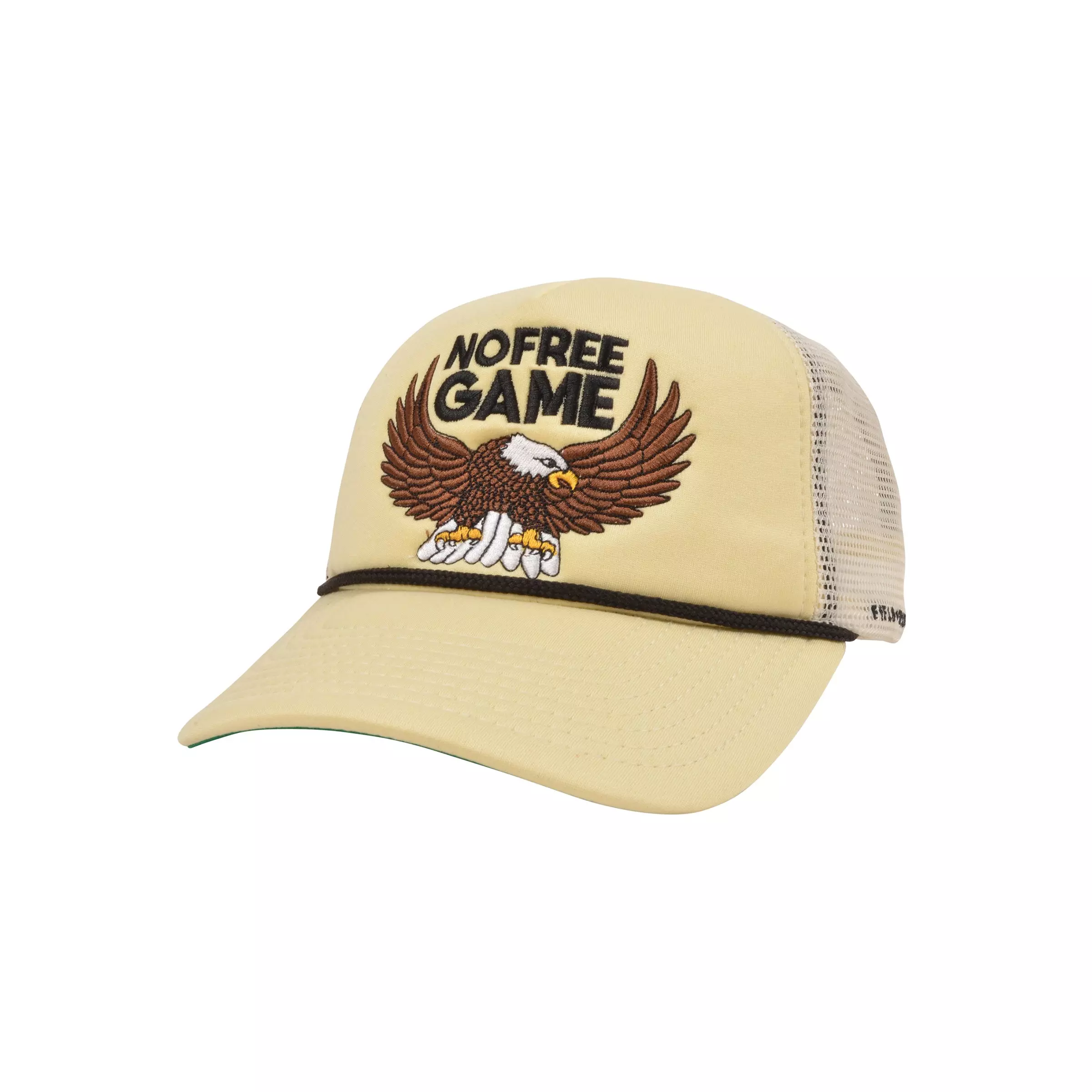 Field Grade No Free Game Corded Trucker Snapback Hat-Sand Yellow - CREAM