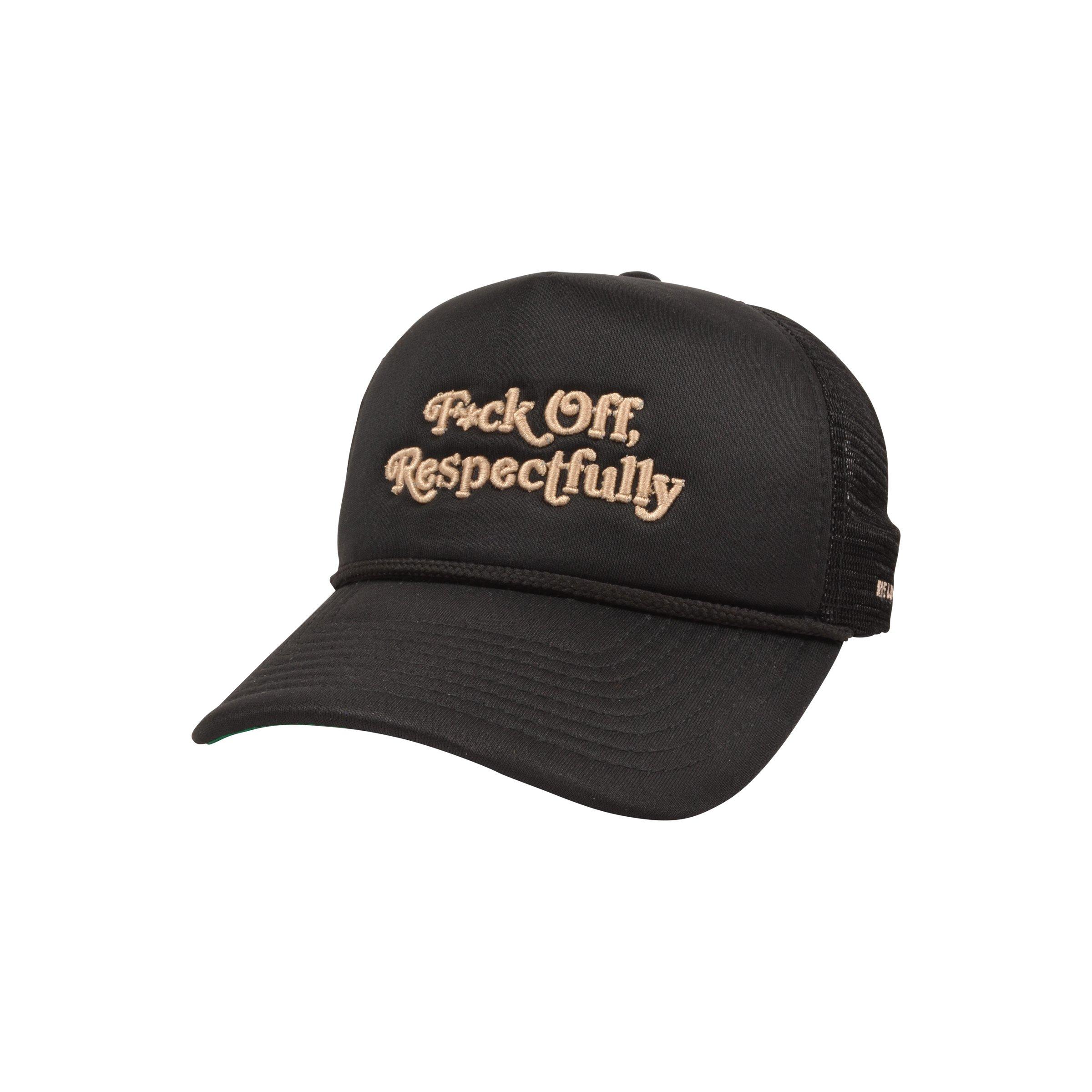 Field Grade Respectfully Corded Trucker Snapback Hat-Black - BLACK Thumbnail View 1
