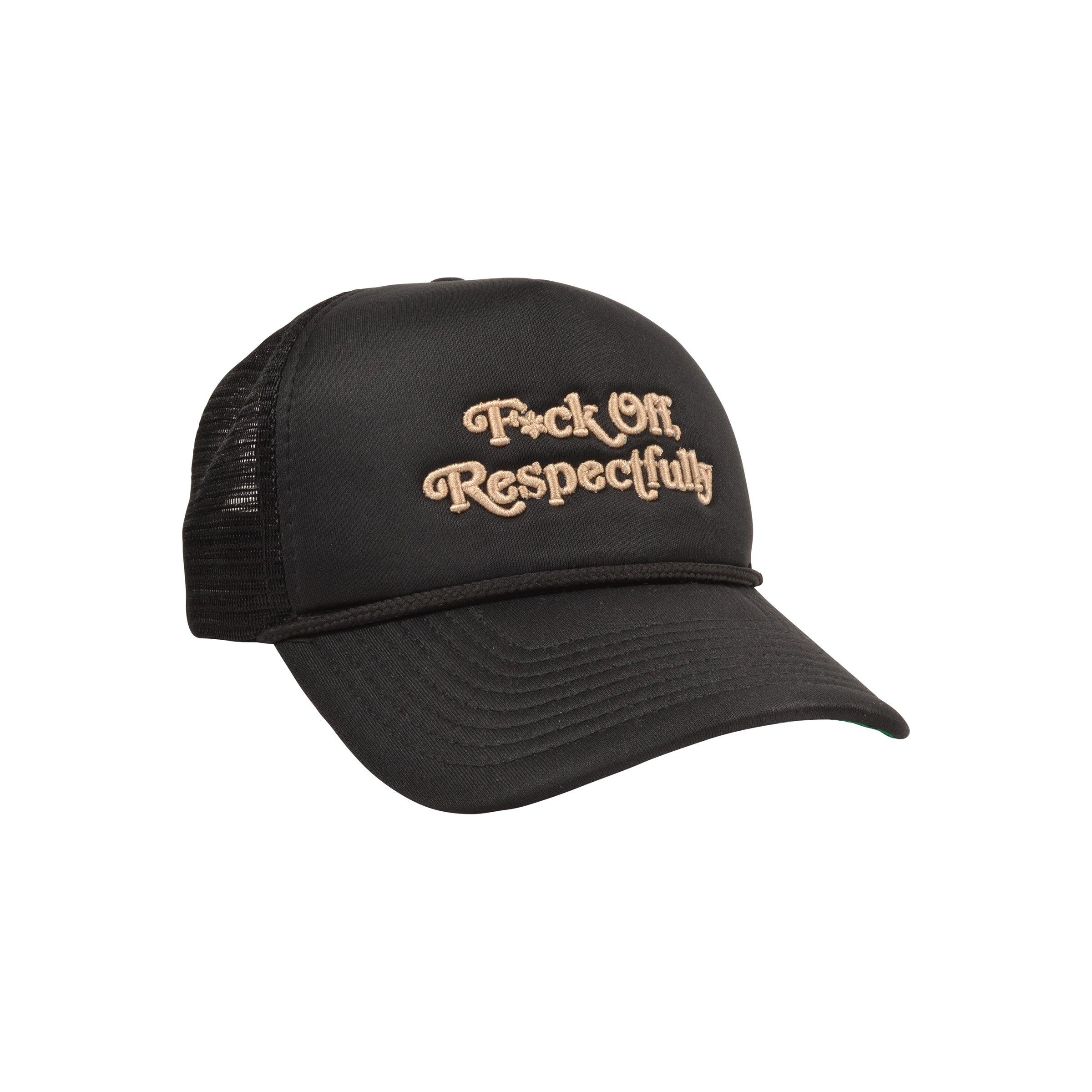 Field Grade Respectfully Corded Trucker Snapback Hat-Black - BLACK Thumbnail View 2