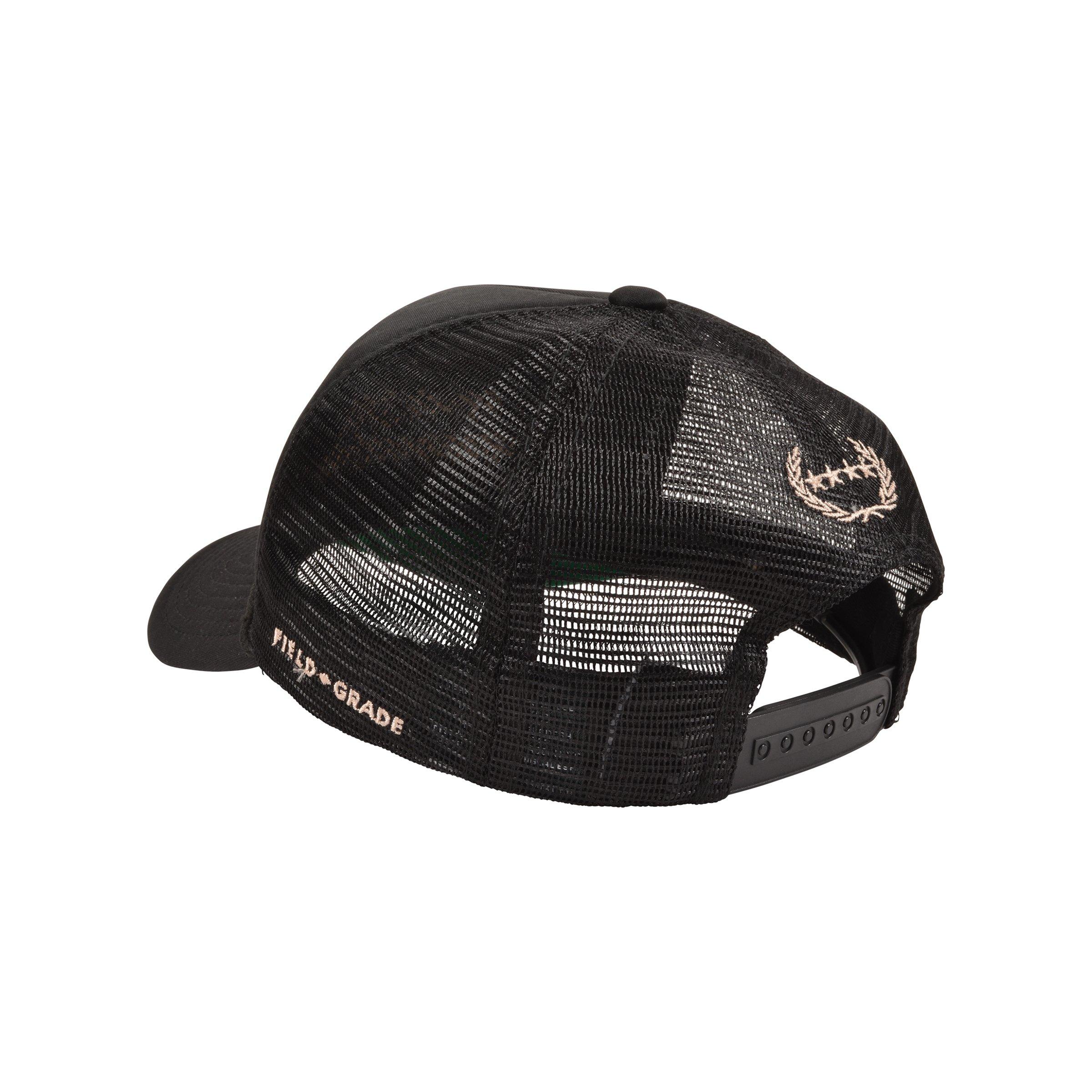 Field Grade Respectfully Corded Trucker Snapback Hat-Black - BLACK Thumbnail View 3