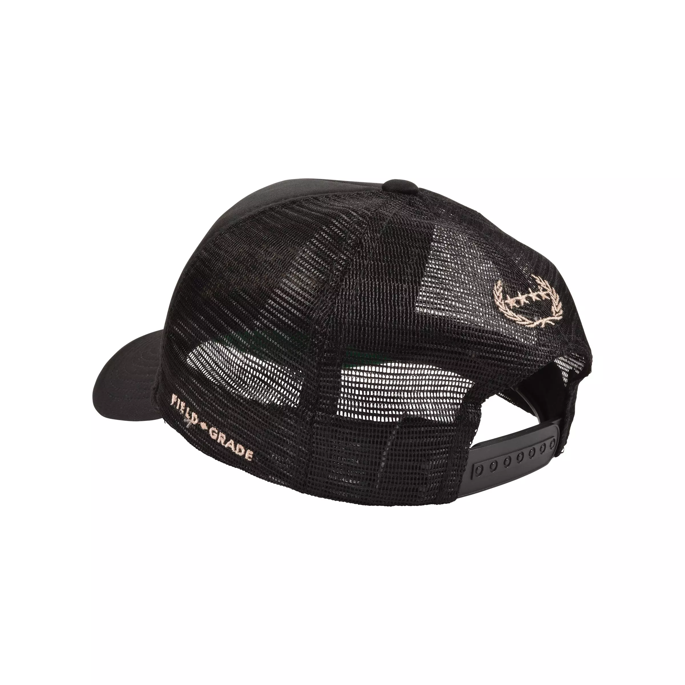 Field Grade Respectfully Corded Trucker Snapback Hat-Black - BLACK