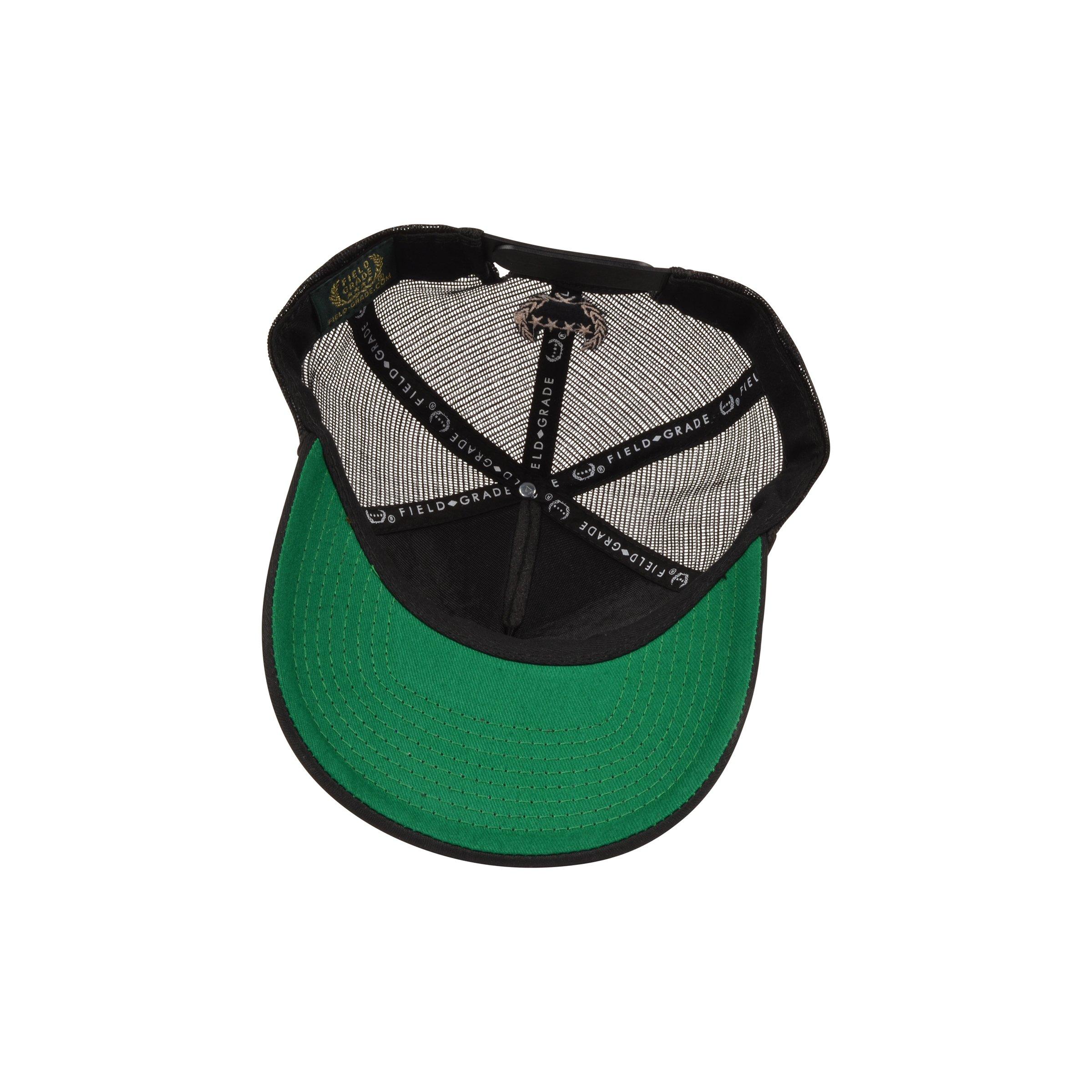 Field Grade Respectfully Corded Trucker Snapback Hat-Black - BLACK Thumbnail View 4