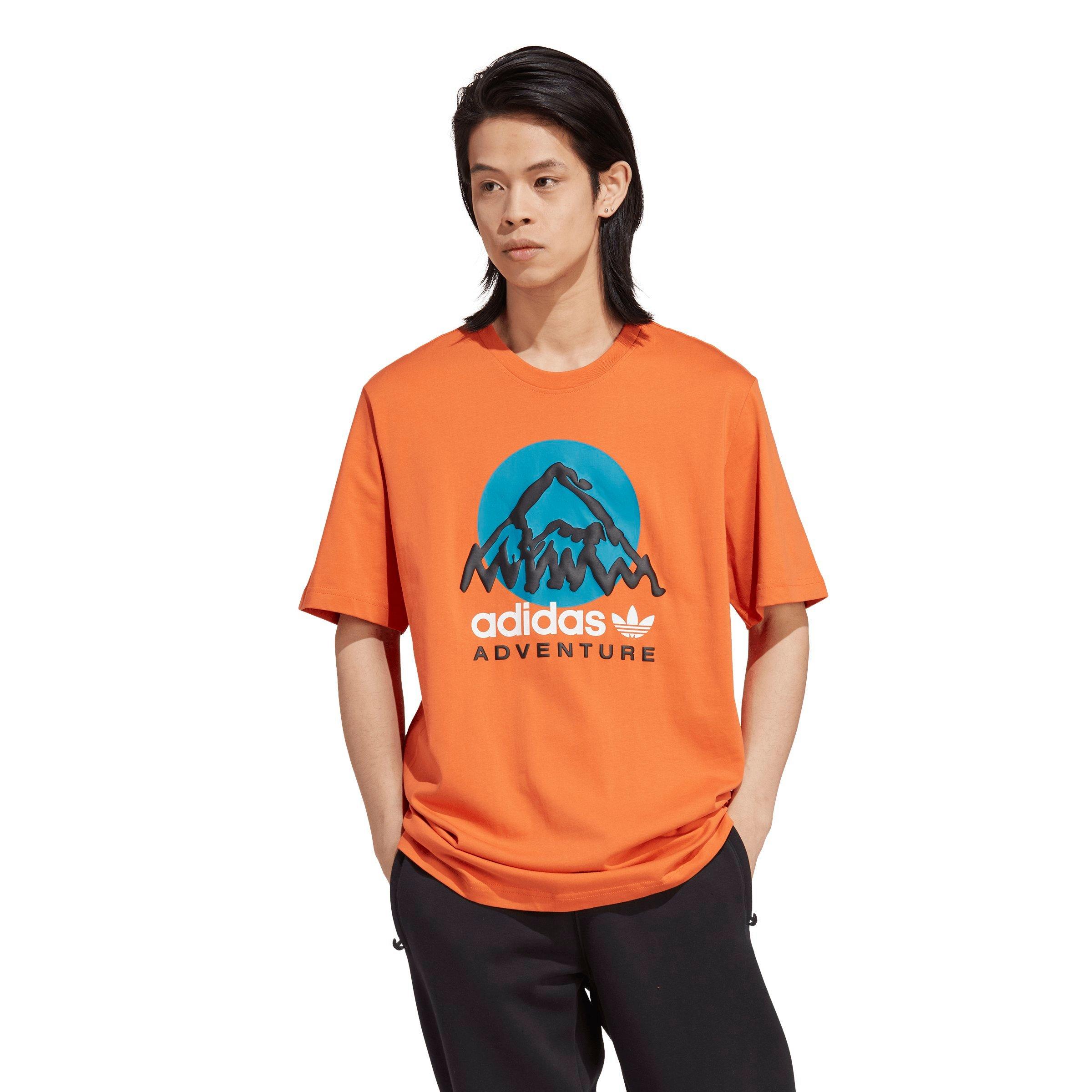 adidas Men's Adventure Graphic Tee-Orange - ORANGE Thumbnail View 1