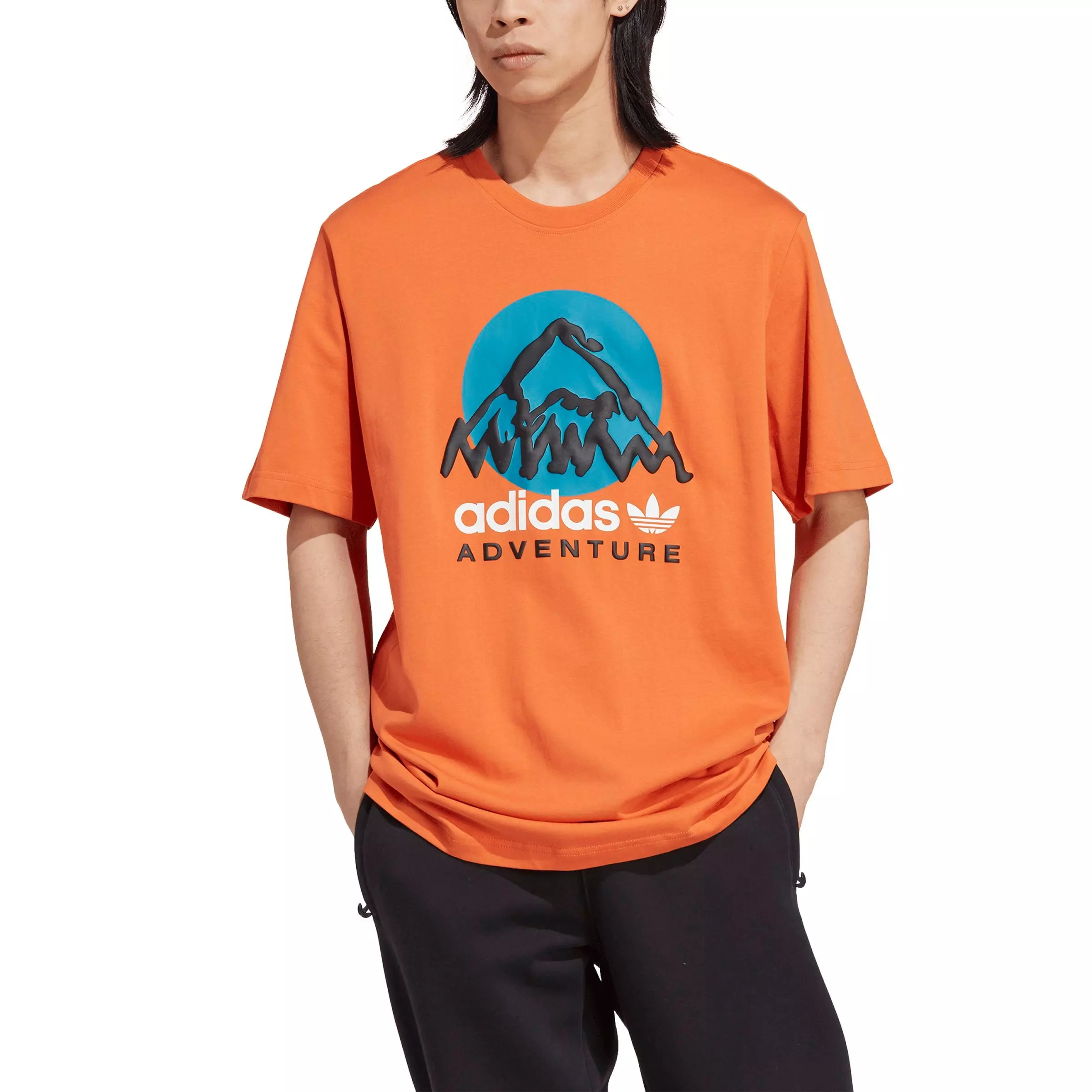 adidas Men's Adventure Graphic Tee-Orange - ORANGE