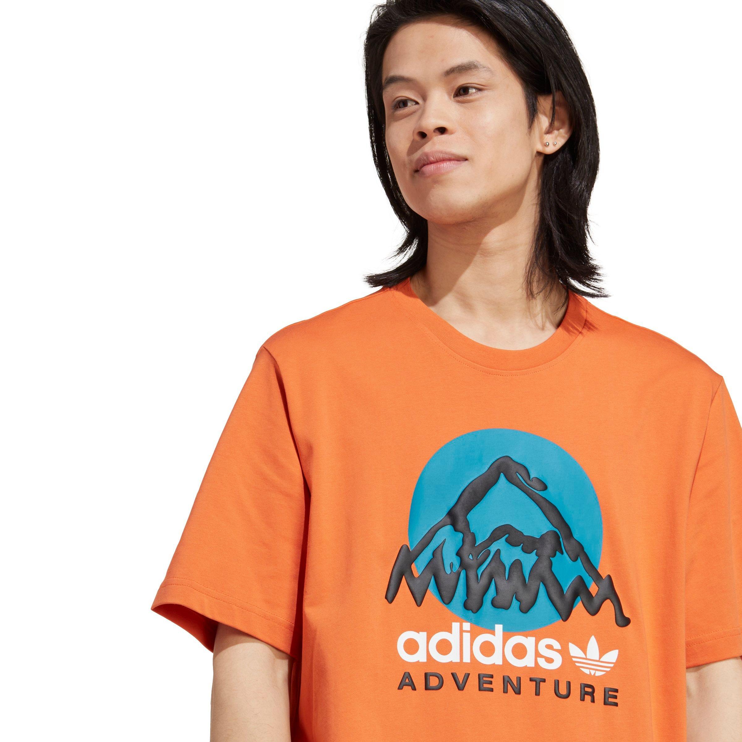 adidas Men's Adventure Graphic Tee-Orange - ORANGE Thumbnail View 5