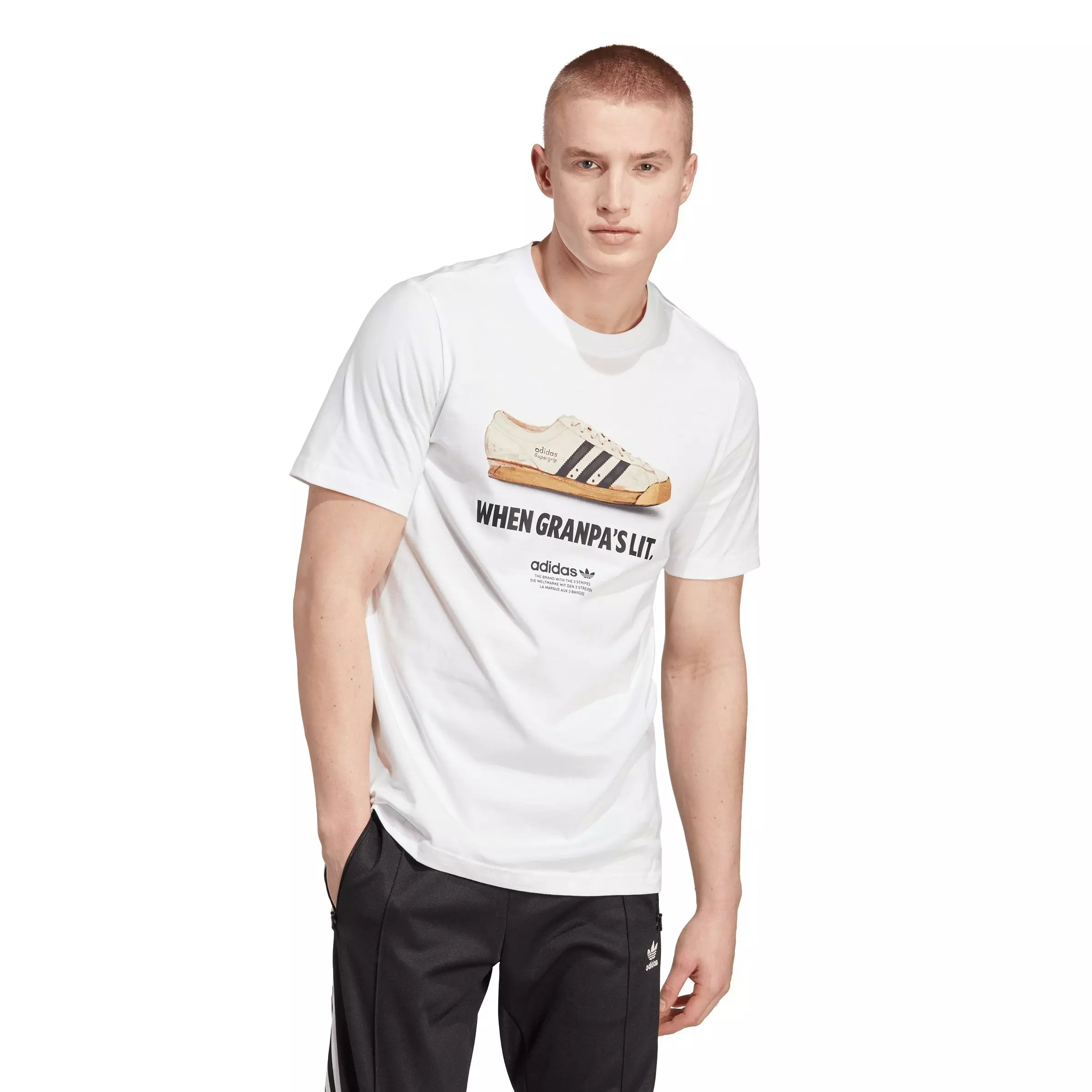 adidas Men's When Grandpa's Lit Tee -White - WHITE