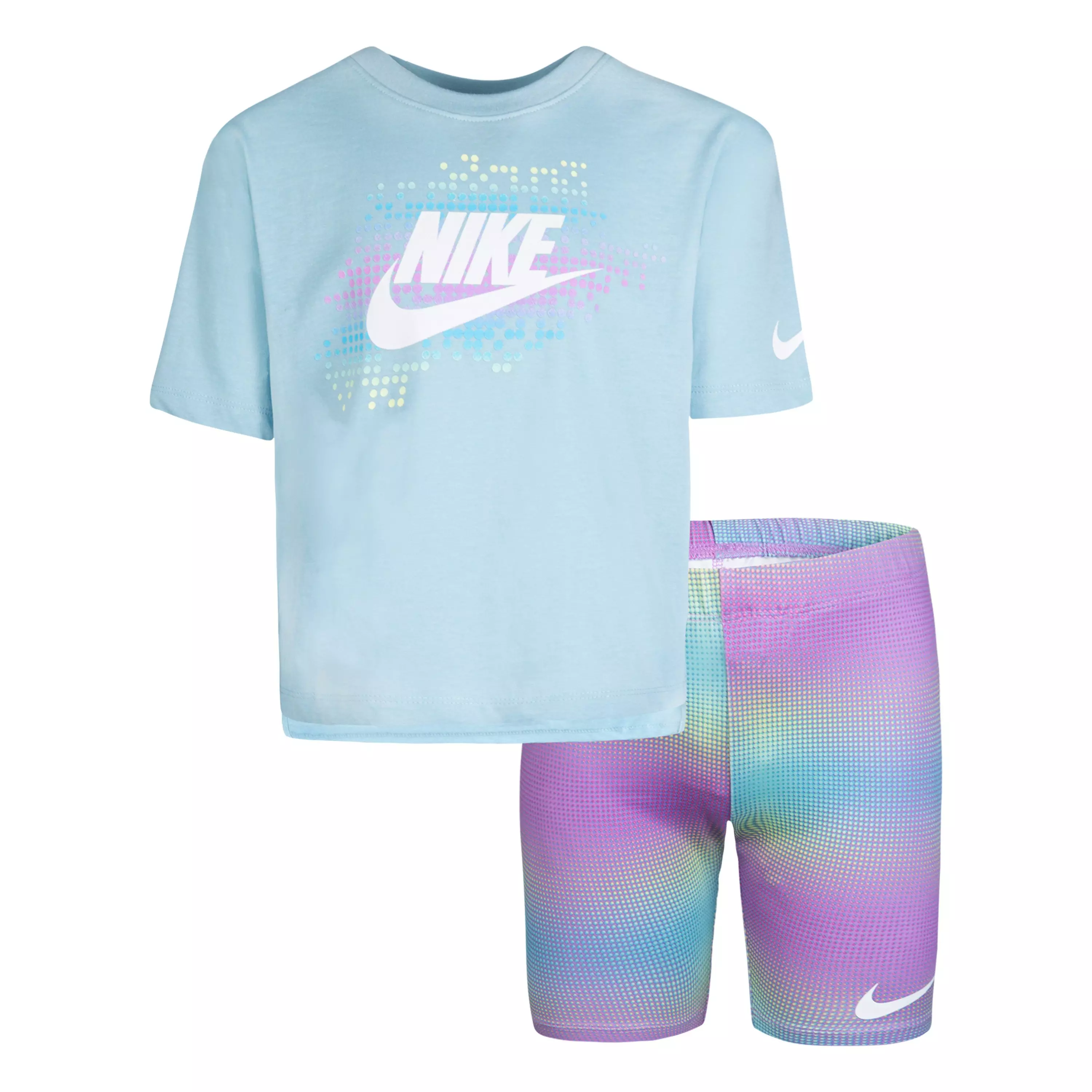 Nike Toddler Girls' Printed Biker Short Set - PURPLE
