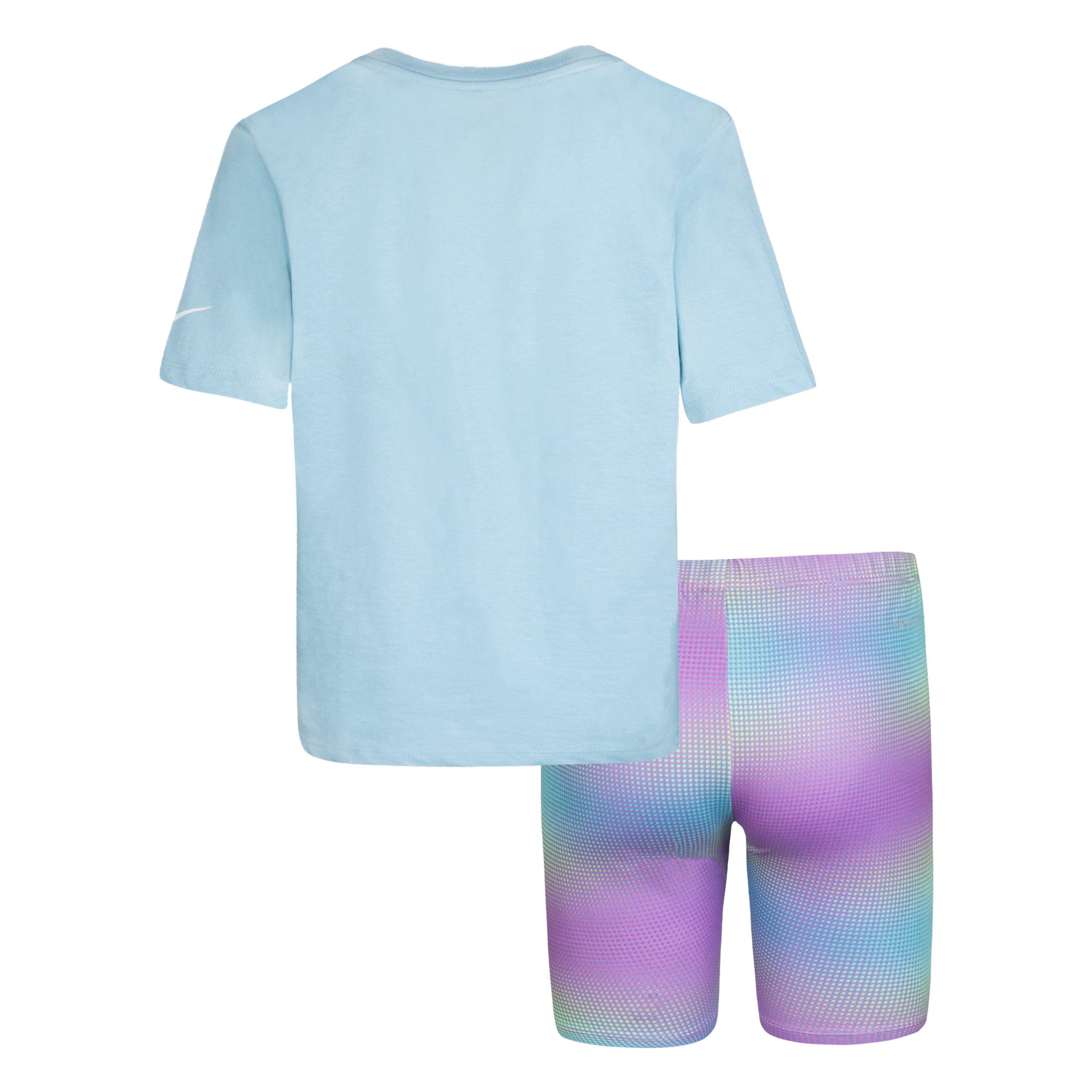 Nike Toddler Girls' Printed Biker Short Set - PURPLE Thumbnail View 2