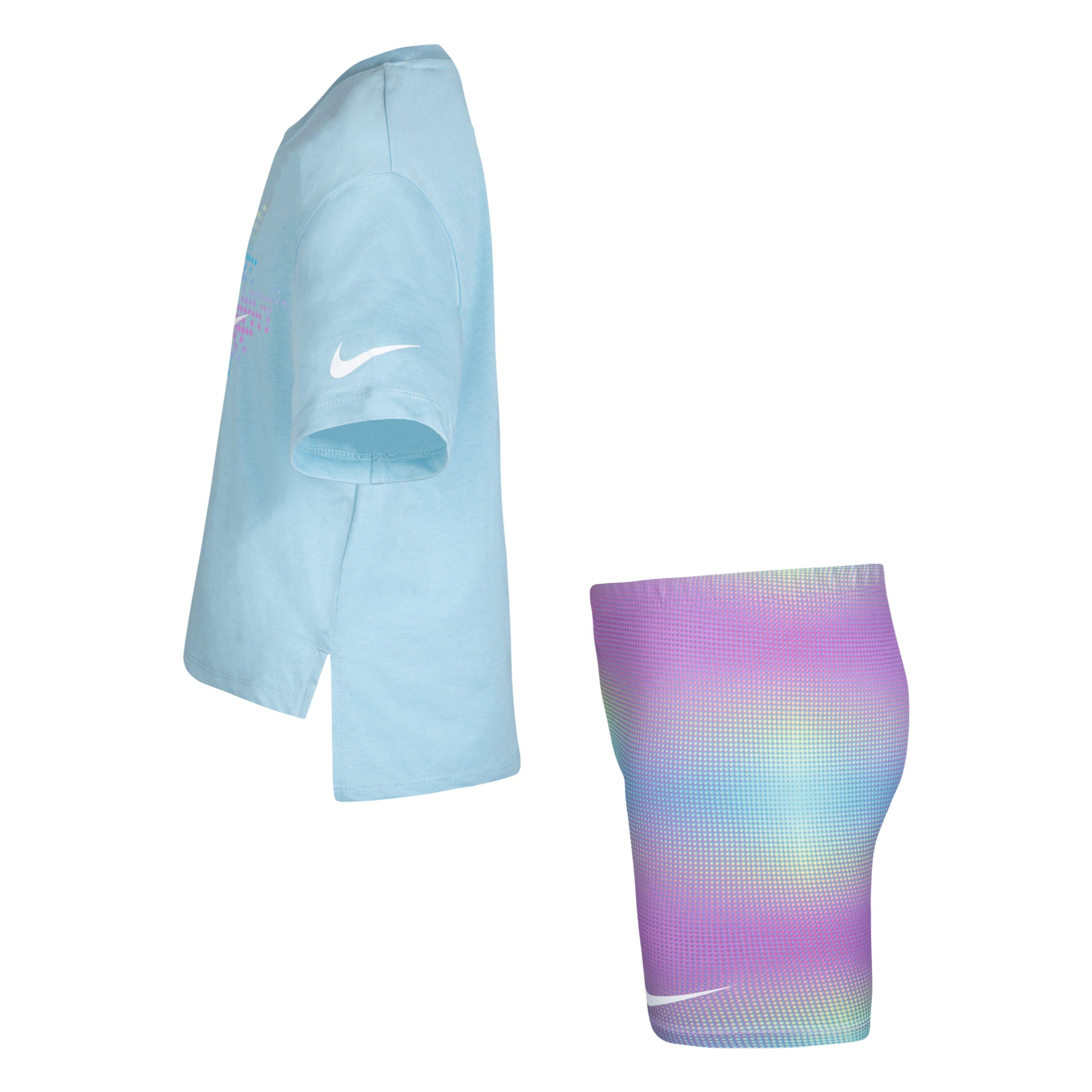 Nike Toddler Girls' Printed Biker Short Set - PURPLE Thumbnail View 3