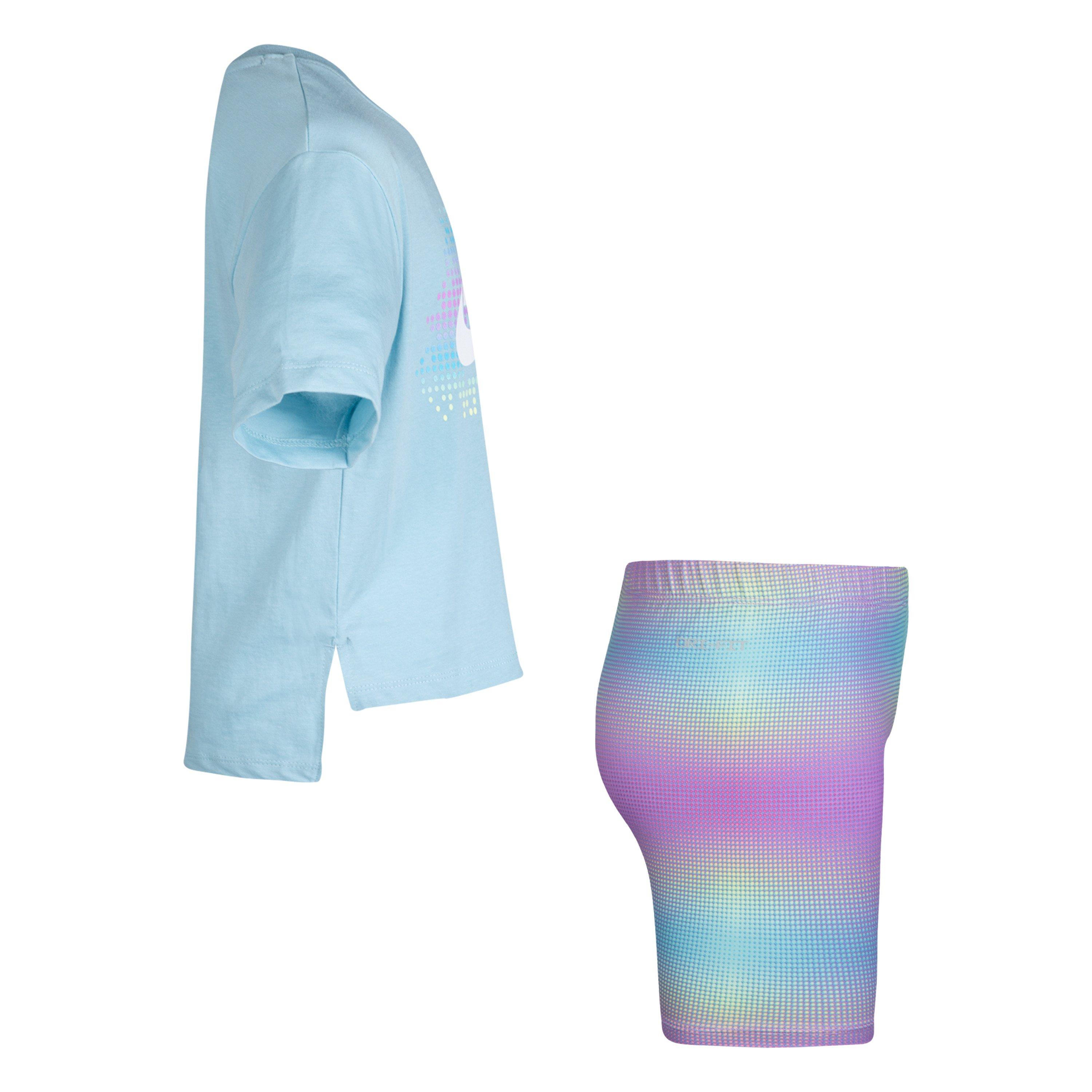 Nike Toddler Girls' Printed Biker Short Set - PURPLE Thumbnail View 4