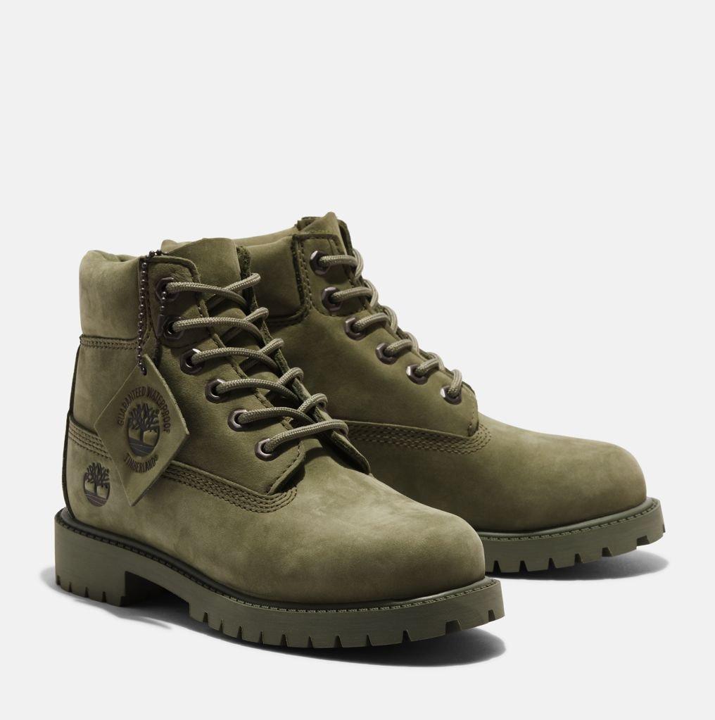 Timberland 6 Premium Dark Green Nubuck Grade School Boys Boot Hibbett