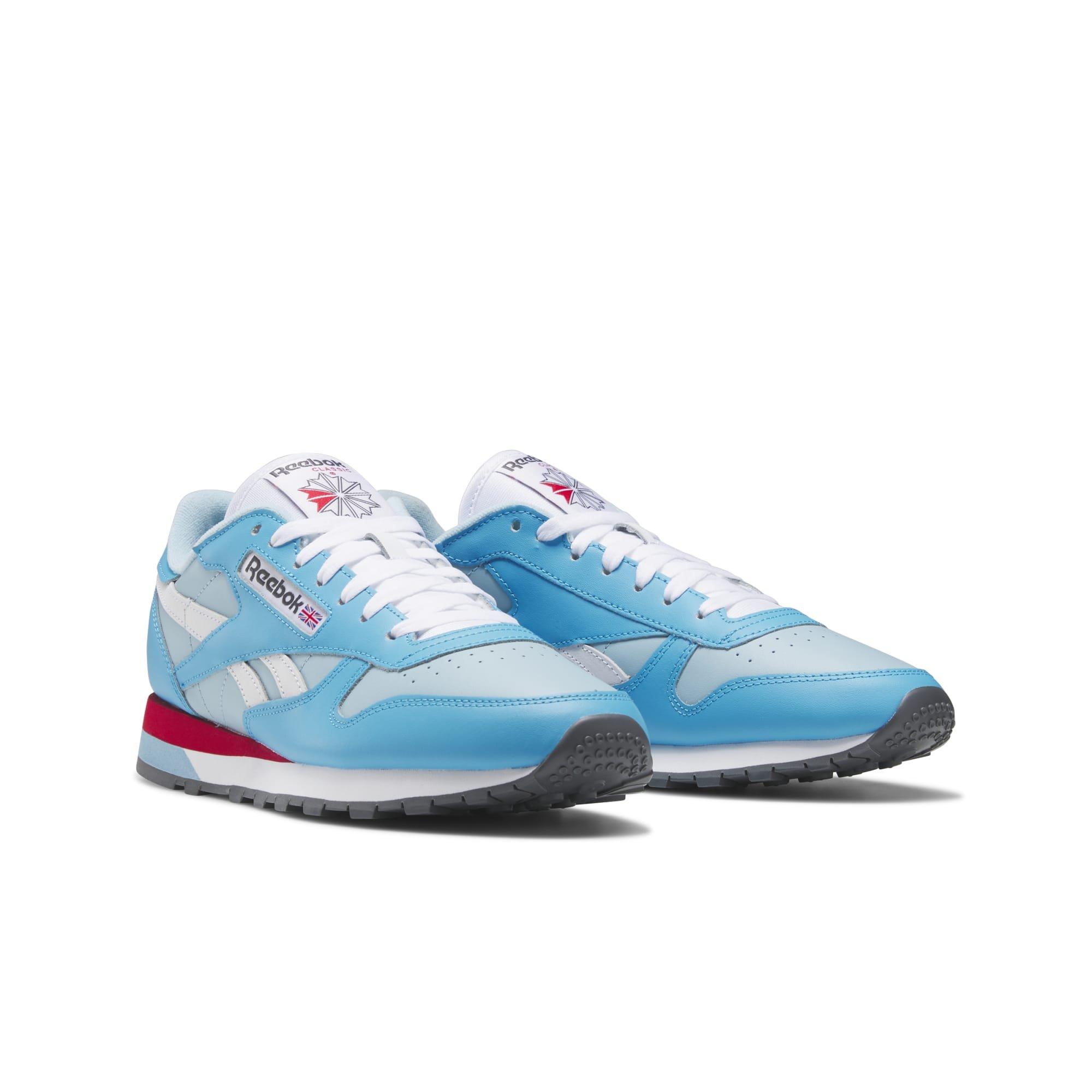 Blue reebok classic on sale leather