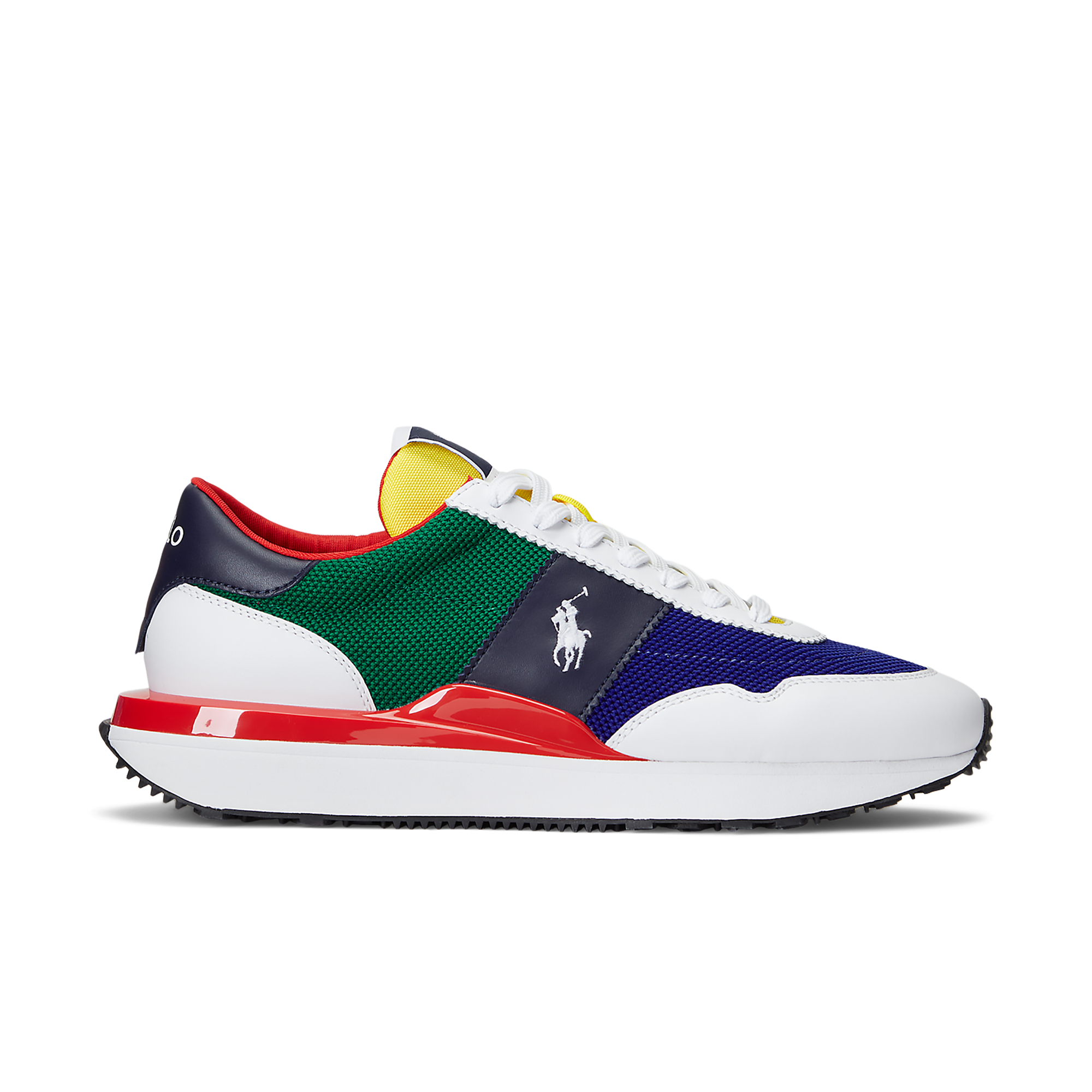 Polo Ralph Lauren Train 89 Trainers in White & Green, Size: 10 (EU 44)