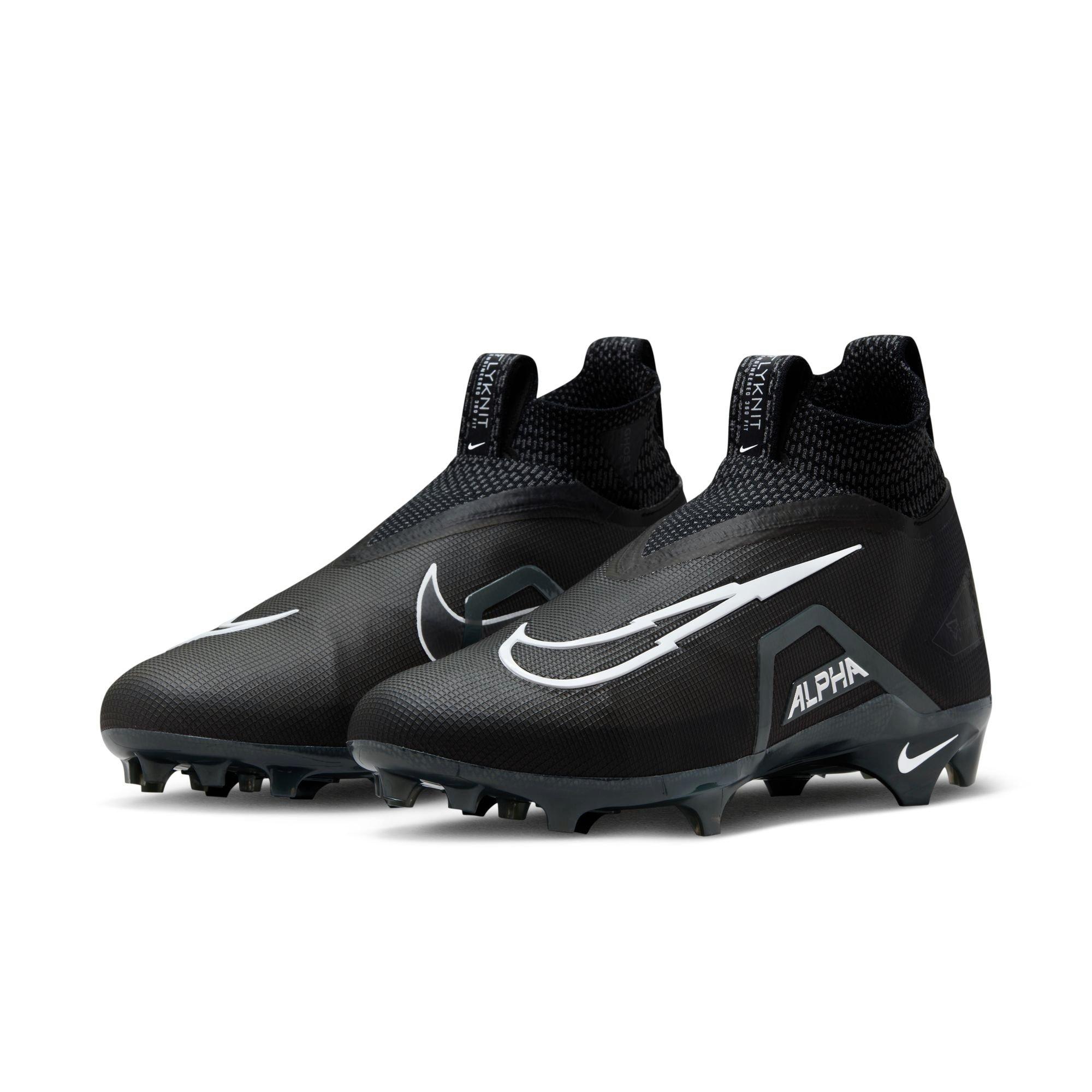 Nike Alpha Menace Elite 3 "Black/White/Iron Grey" Men's Football Cleat - BLACK/WHITE Thumbnail View 6
