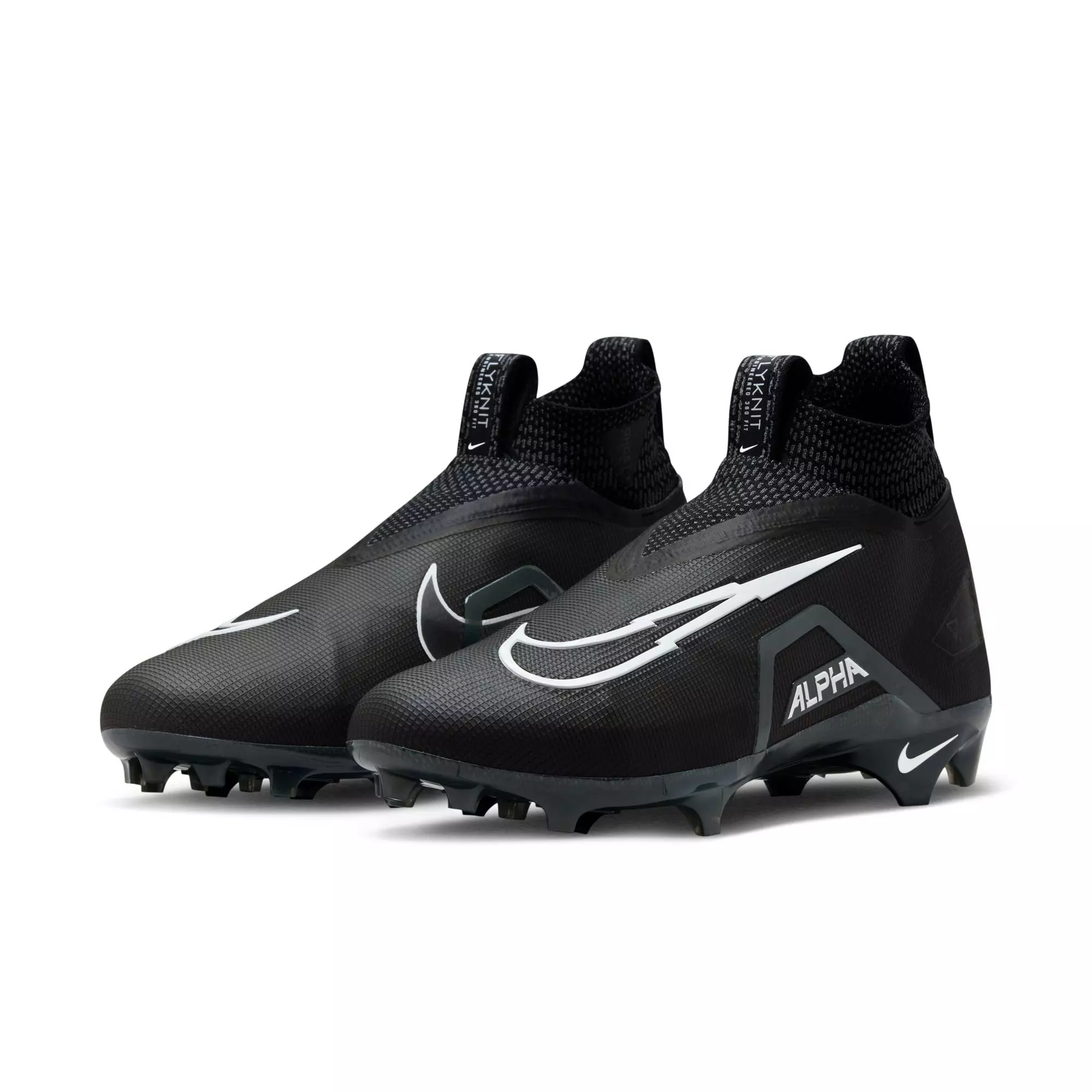 Nike Alpha Menace Elite 3 "Black/White/Iron Grey" Men's Football Cleat - BLACK/WHITE