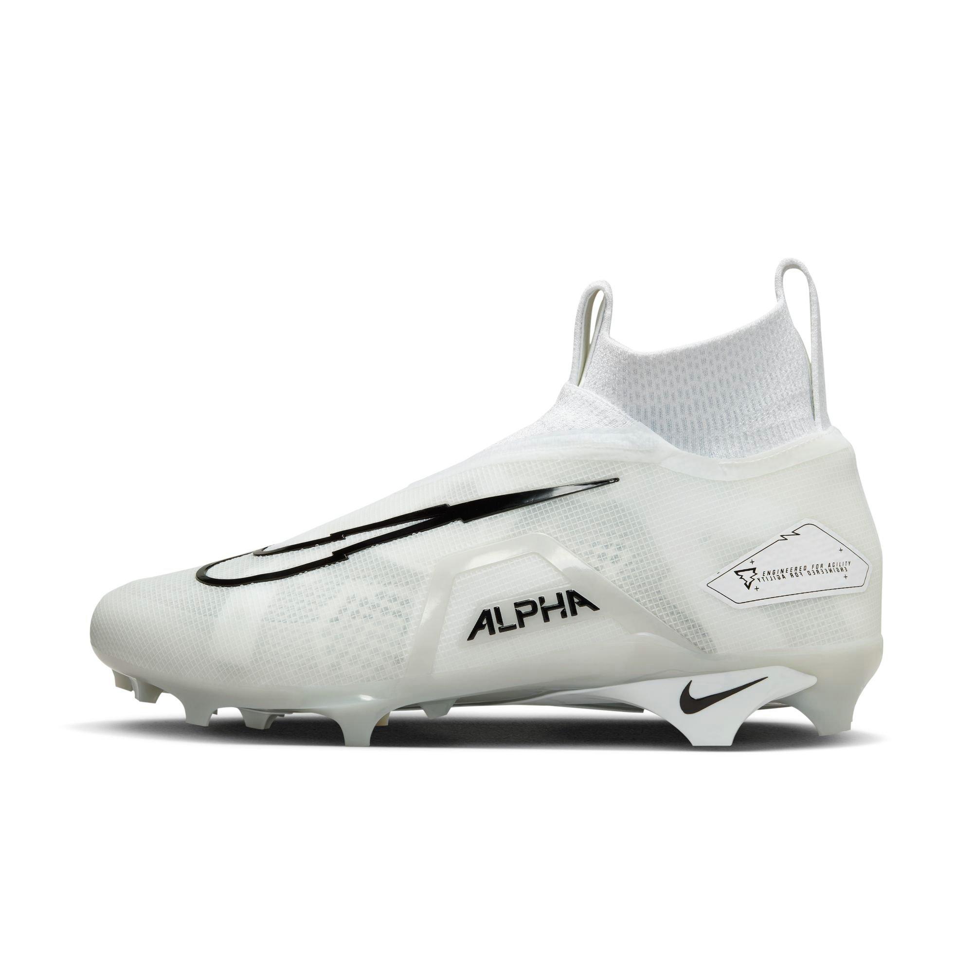 Nike Alpha Menace Elite 3 White Black Pure Platinum Men s Football Cleat Hibbett