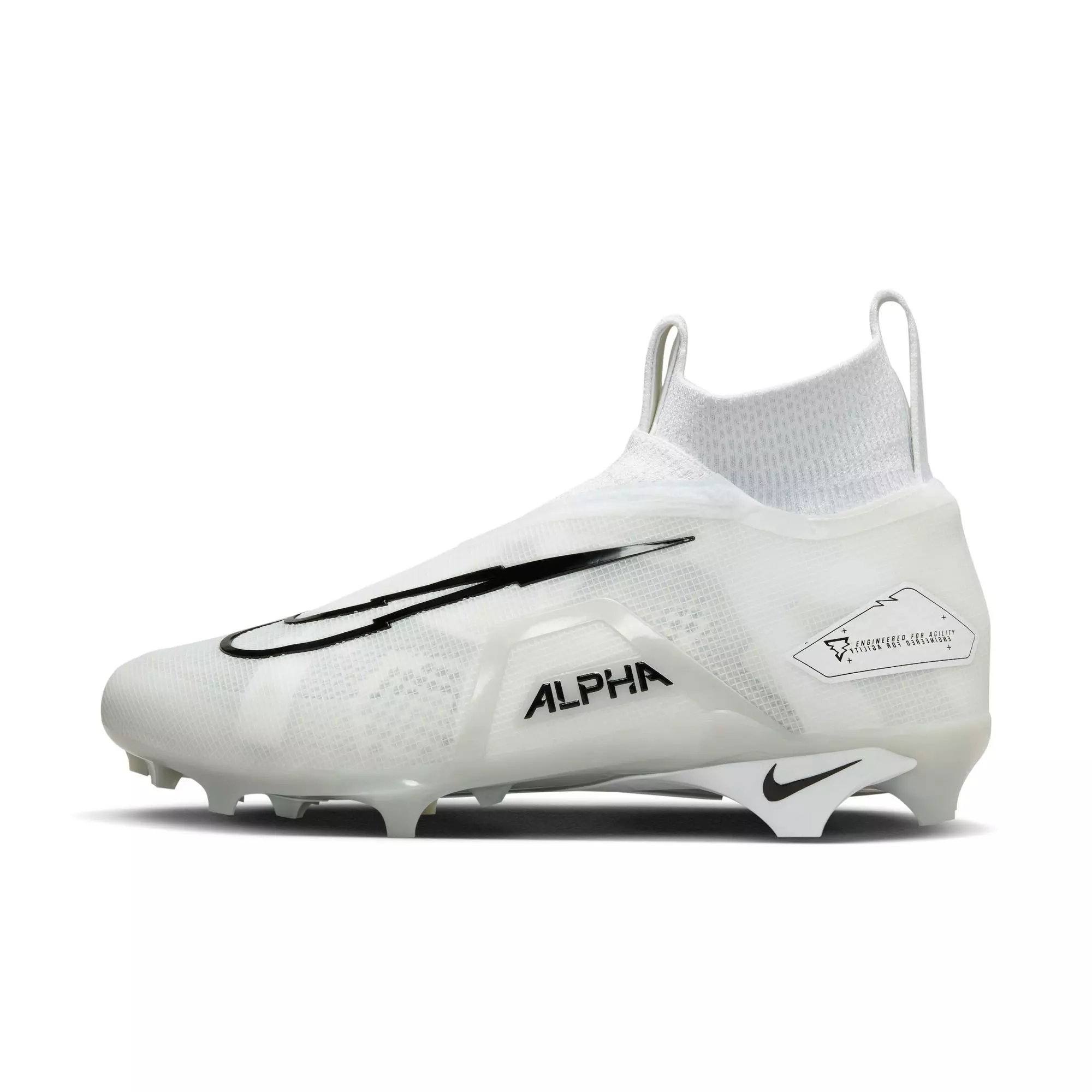 Nike Alpha Menace Elite 3 "White/Black/Pure Platinum" Men's Football Cleat - WHITE/BLACK