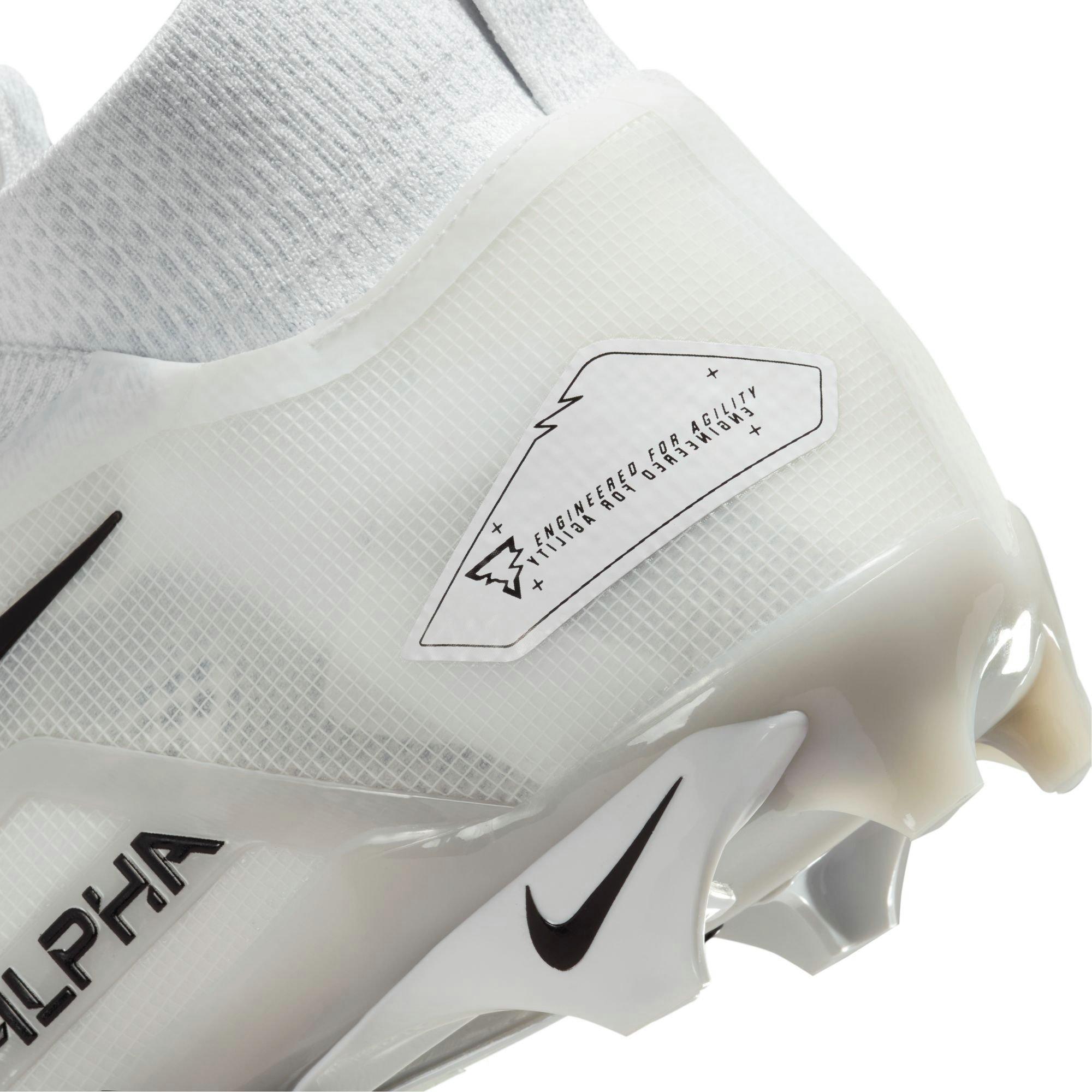 Nike Alpha Menace Elite 3 "White/Black/Pure Platinum" Men's Football Cleat - WHITE/BLACK Thumbnail View 8