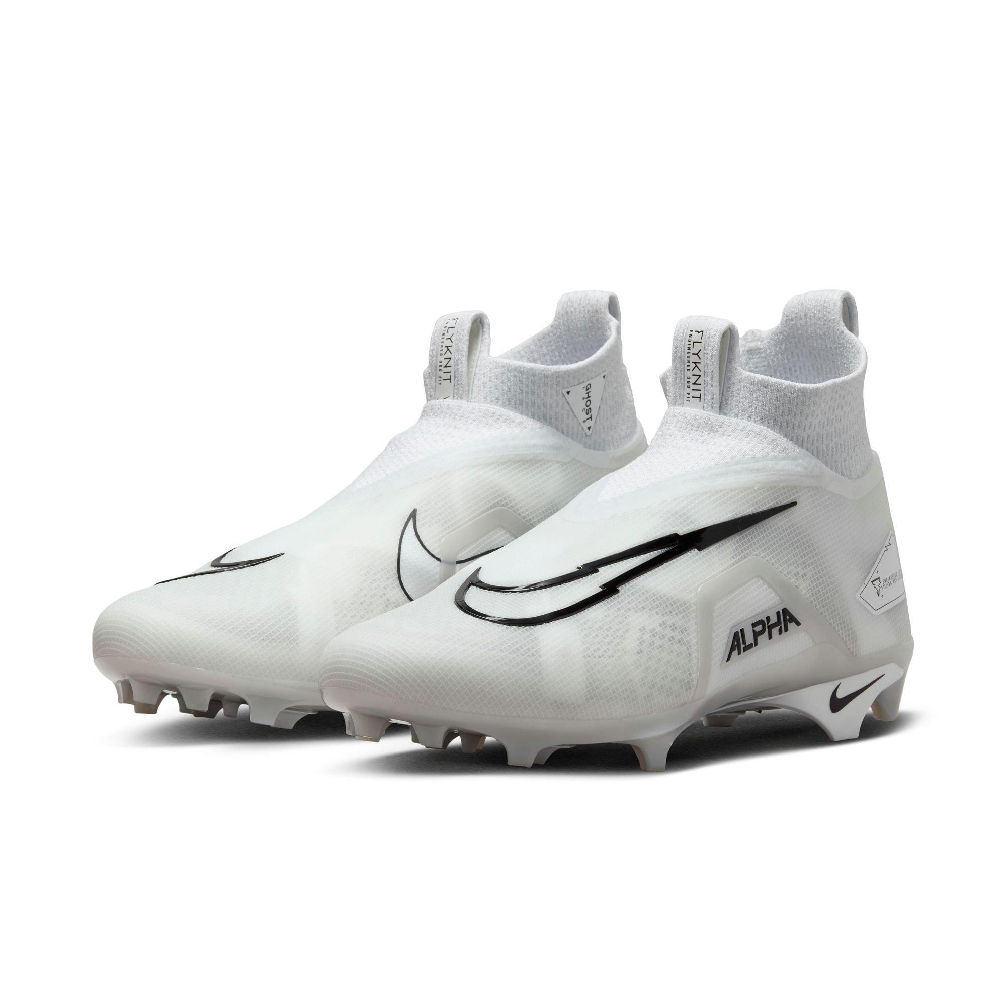 Nike Alpha Menace Elite 3 "White/Black/Pure Platinum" Men's Football Cleat - WHITE/BLACK Thumbnail View 10