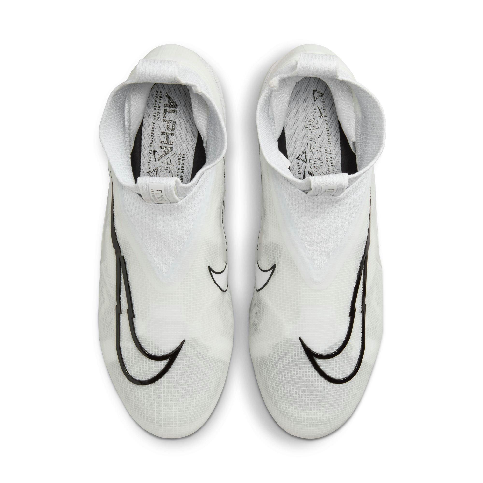 Nike Alpha Menace Elite 3 "White/Black/Pure Platinum" Men's Football Cleat - WHITE/BLACK Thumbnail View 11