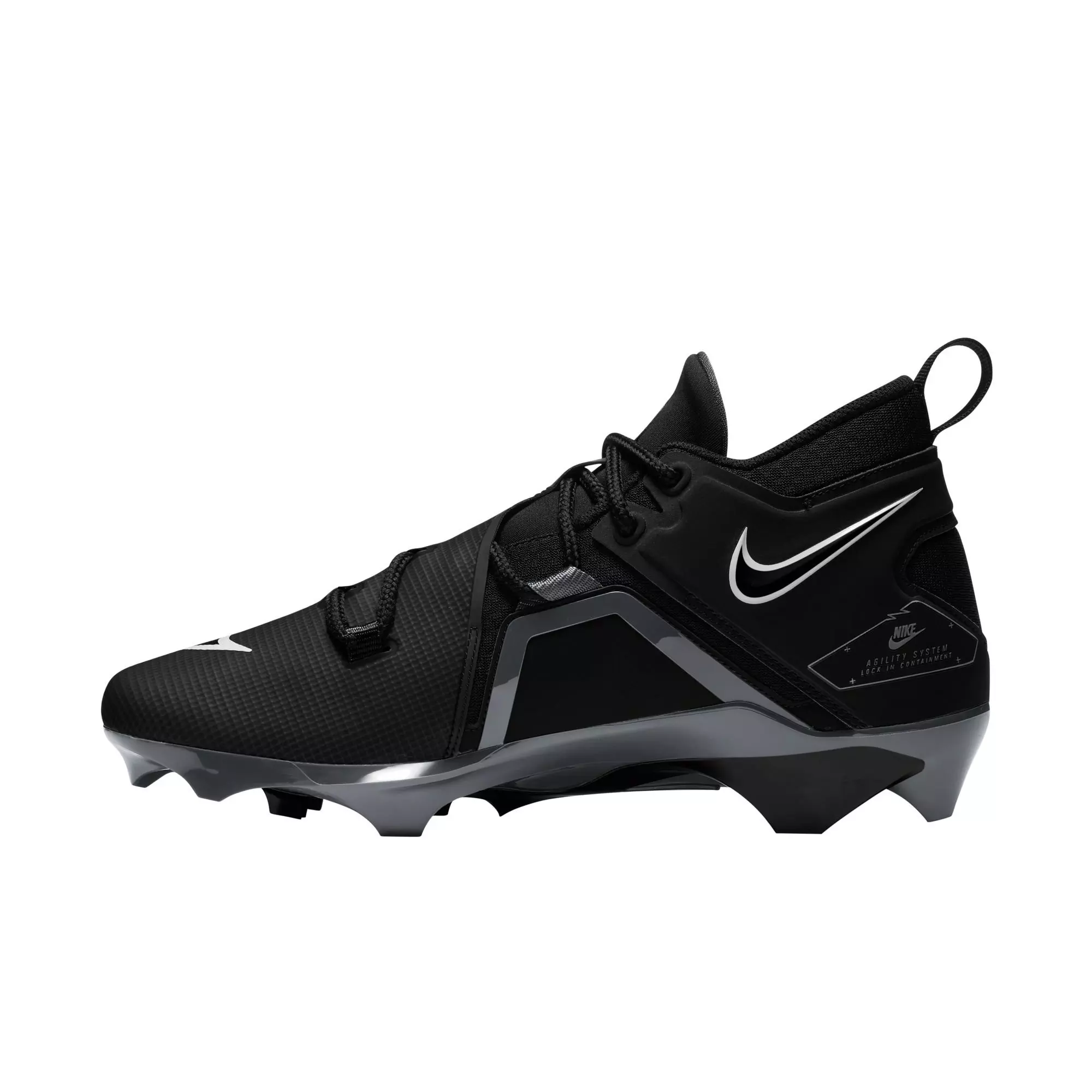Nike Alpha Menace Pro 3 "Black/White/Iron Grey" Men's Football Cleat - BLACK/WHITE/GREY