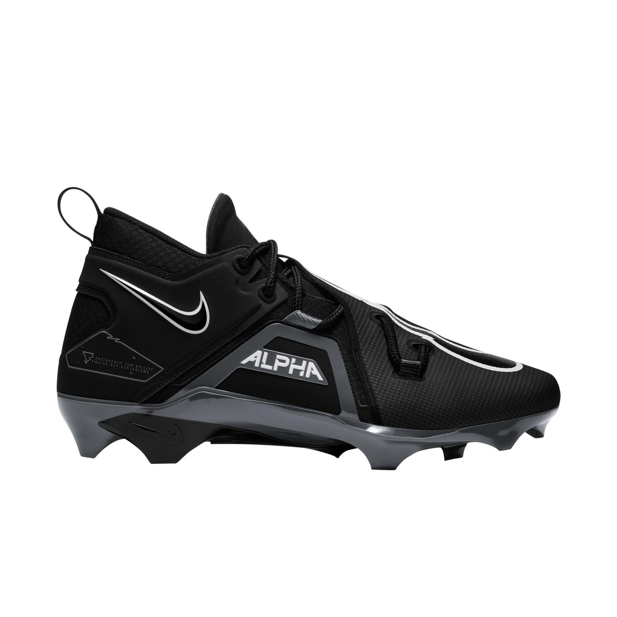 Nike Alpha Menace Pro 3 "Black/White/Iron Grey" Men's Football Cleat - BLACK/WHITE/GREY Thumbnail View 1