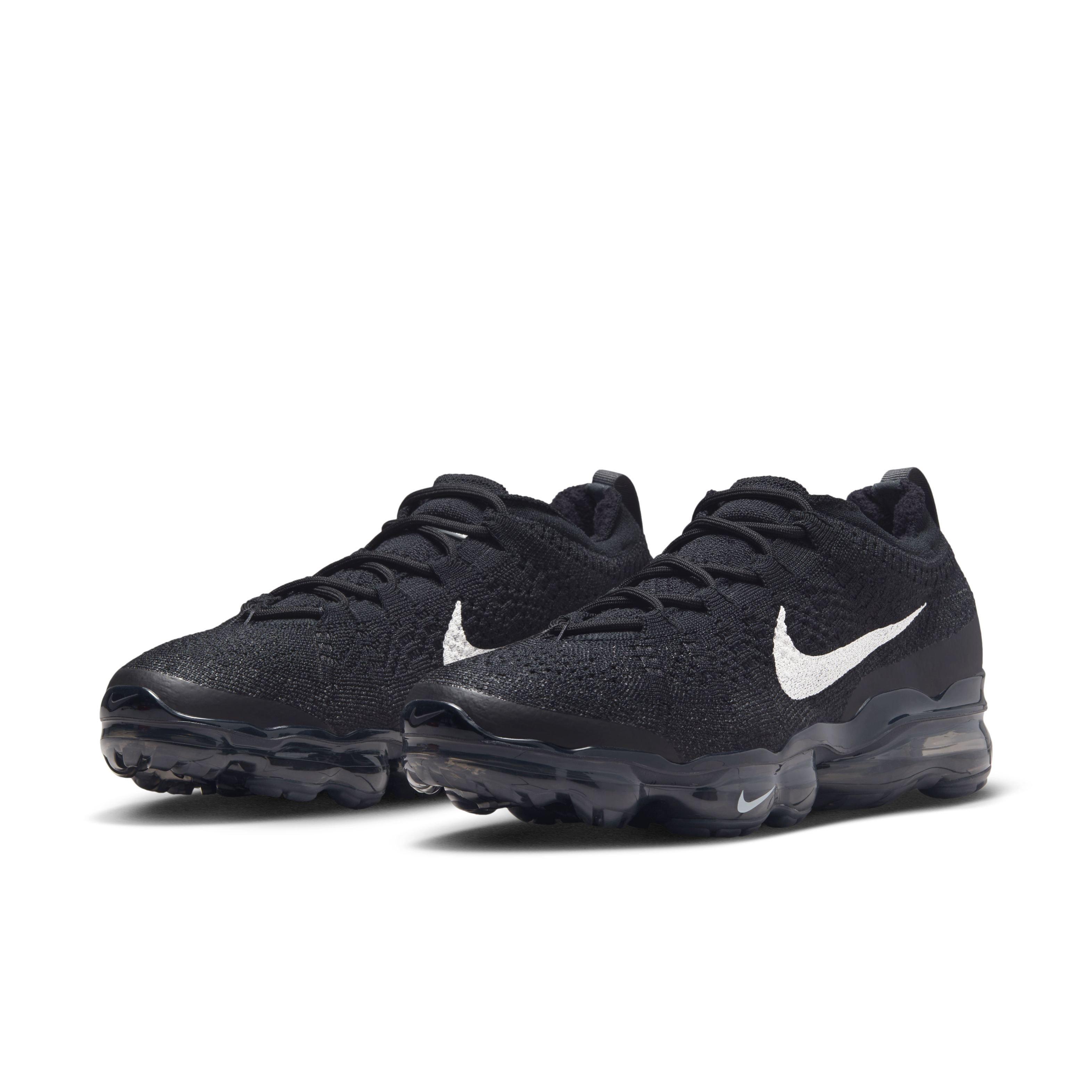 Nike VaporMax 2023 Flyknit "Black/Anthracite/Sail" Women's Running Shoe - BLACK Thumbnail View 3