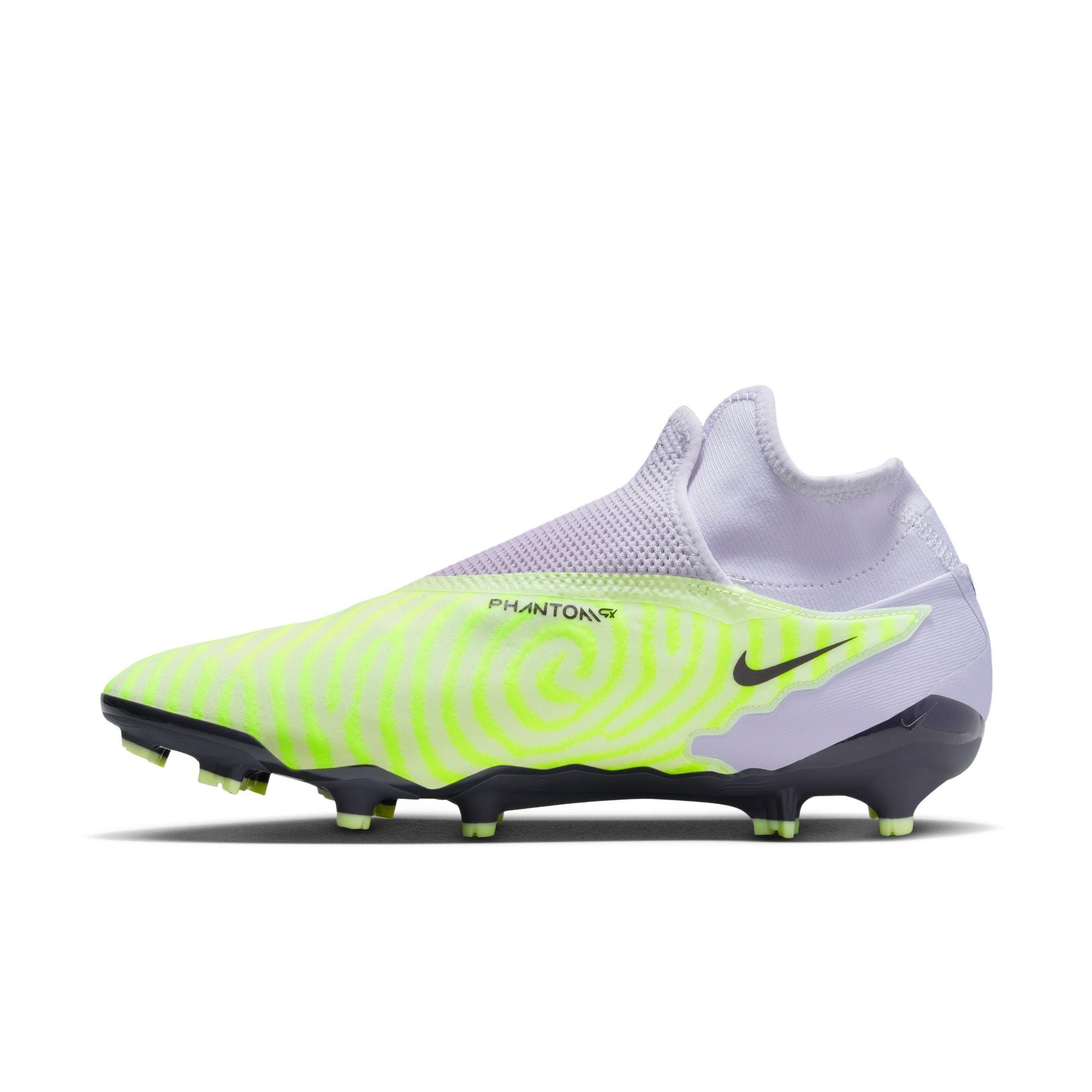 Nike Phantom GX Pro Dynamic Fit FG "Barely Volt/Gridiron/Barely Grape" Men's Soccer Cleat - YELLOW/PURPLE Thumbnail View 3