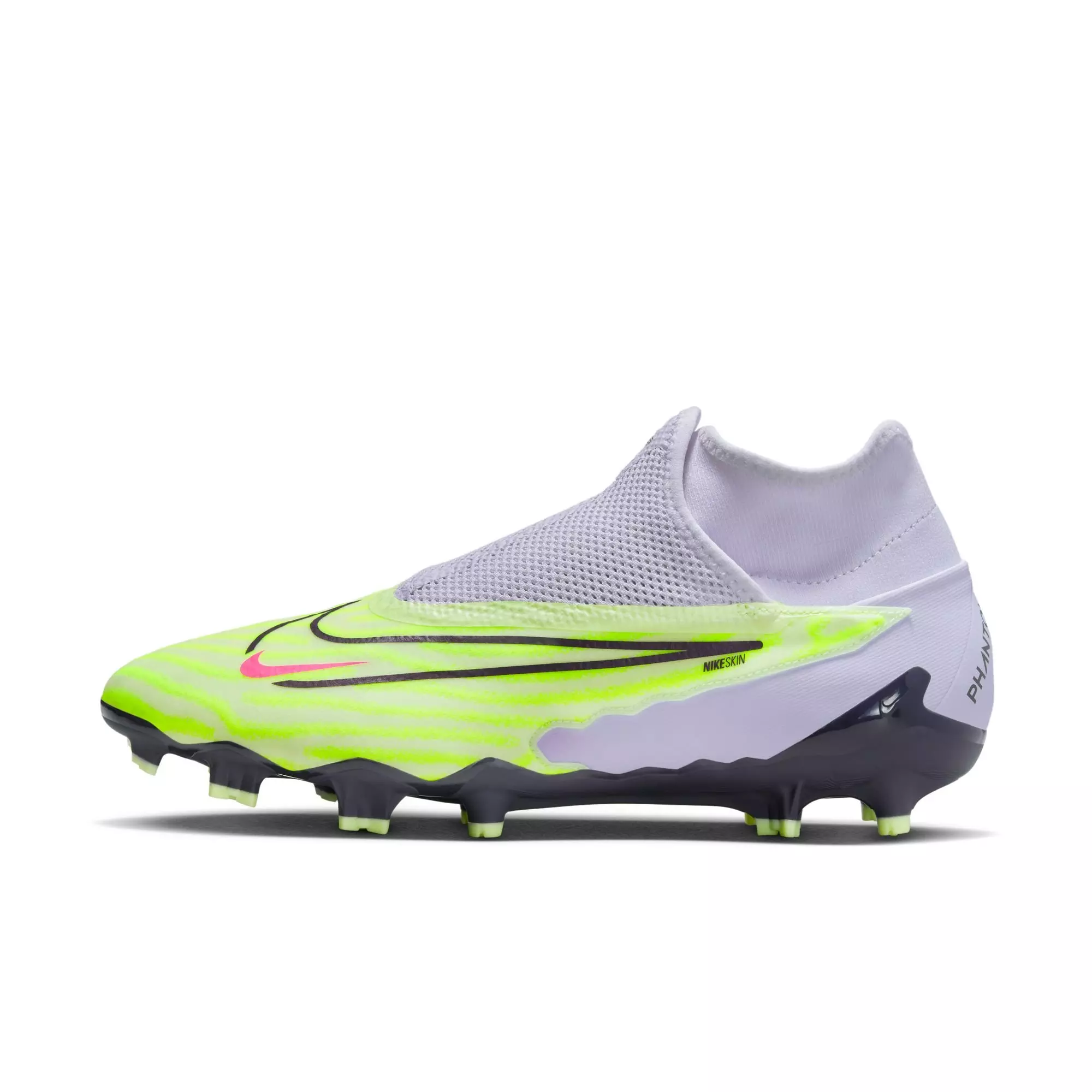 Nike Phantom GX Pro Dynamic Fit FG "Barely Volt/Gridiron/Barely Grape" Men's Soccer Cleat - YELLOW/PURPLE
