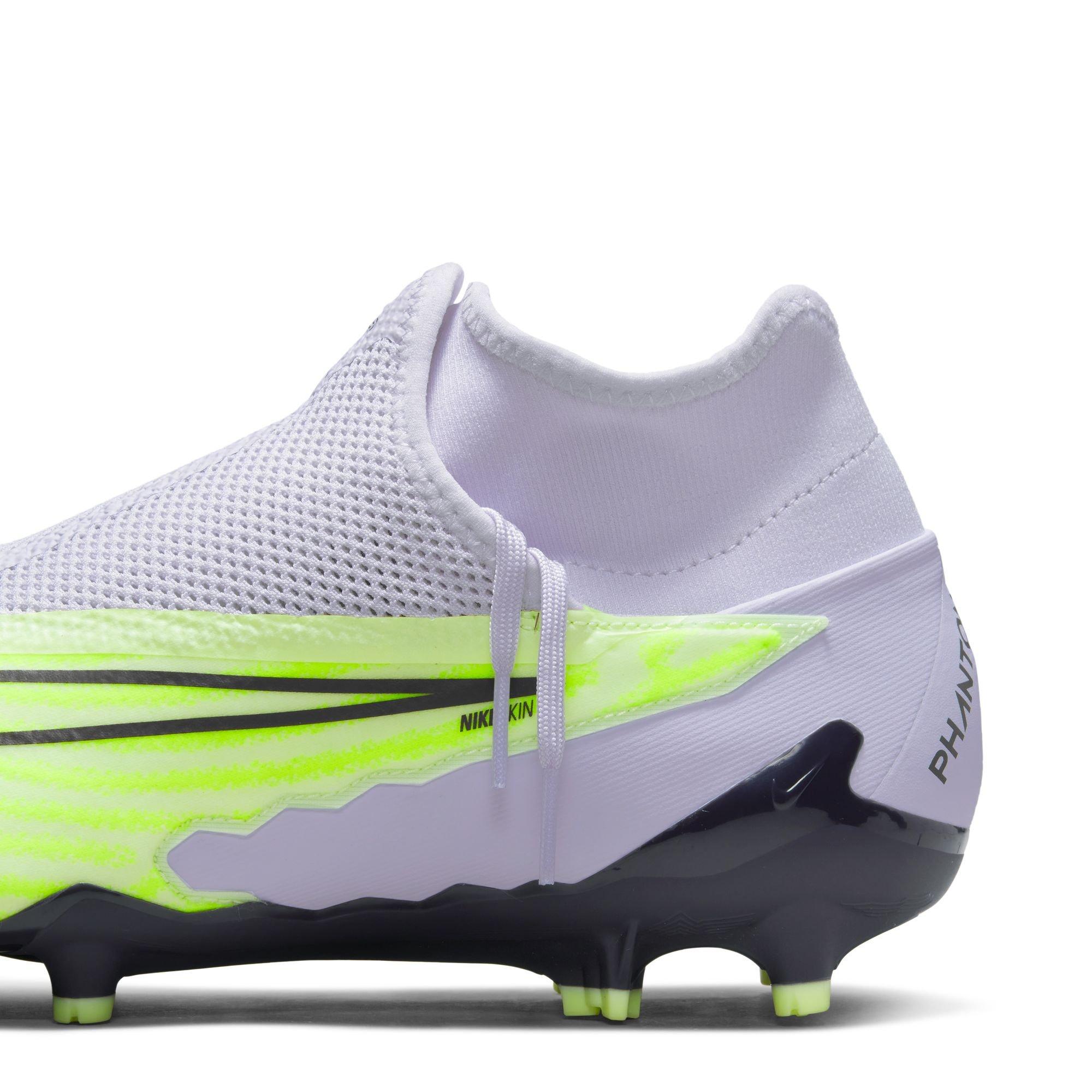 Nike Phantom GX Pro Dynamic Fit FG "Barely Volt/Gridiron/Barely Grape" Men's Soccer Cleat - YELLOW/PURPLE Thumbnail View 8