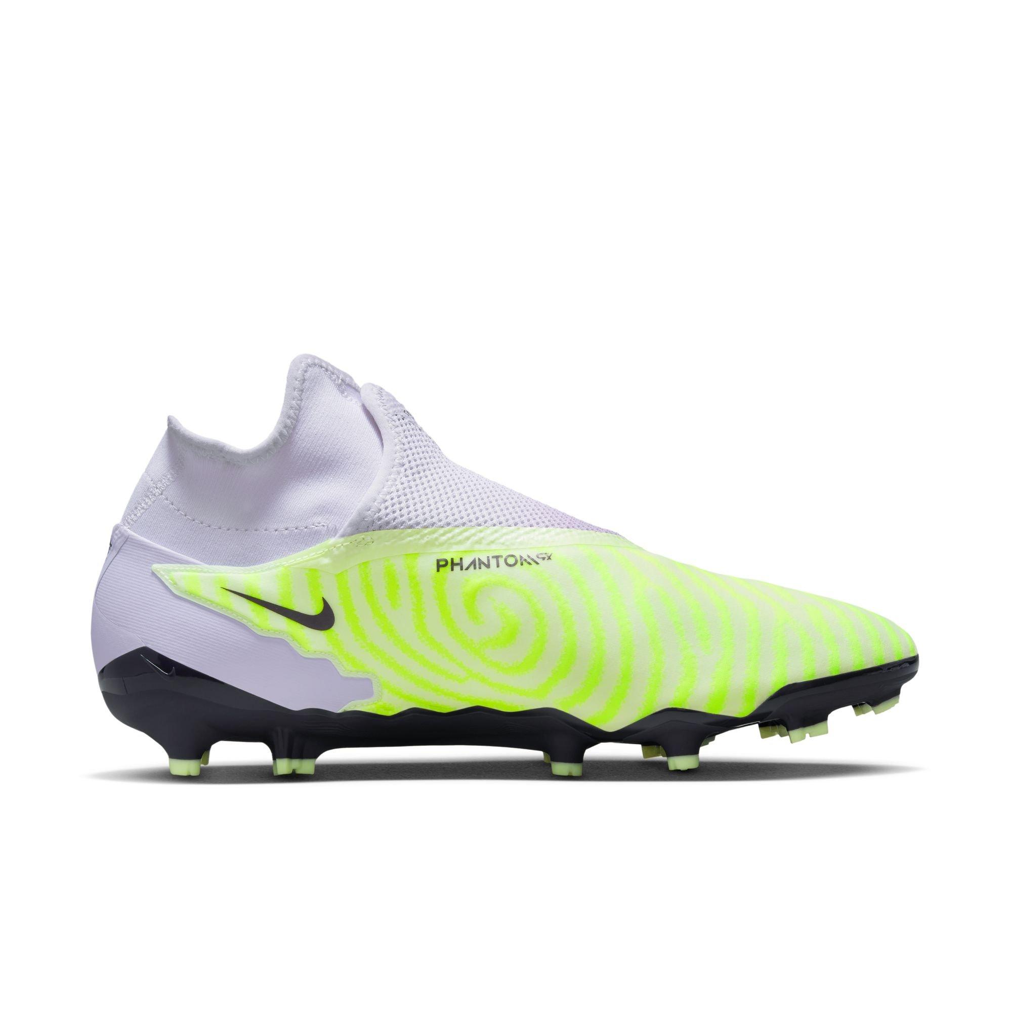 Nike Phantom GX Pro Dynamic Fit FG "Barely Volt/Gridiron/Barely Grape" Men's Soccer Cleat - YELLOW/PURPLE Thumbnail View 2