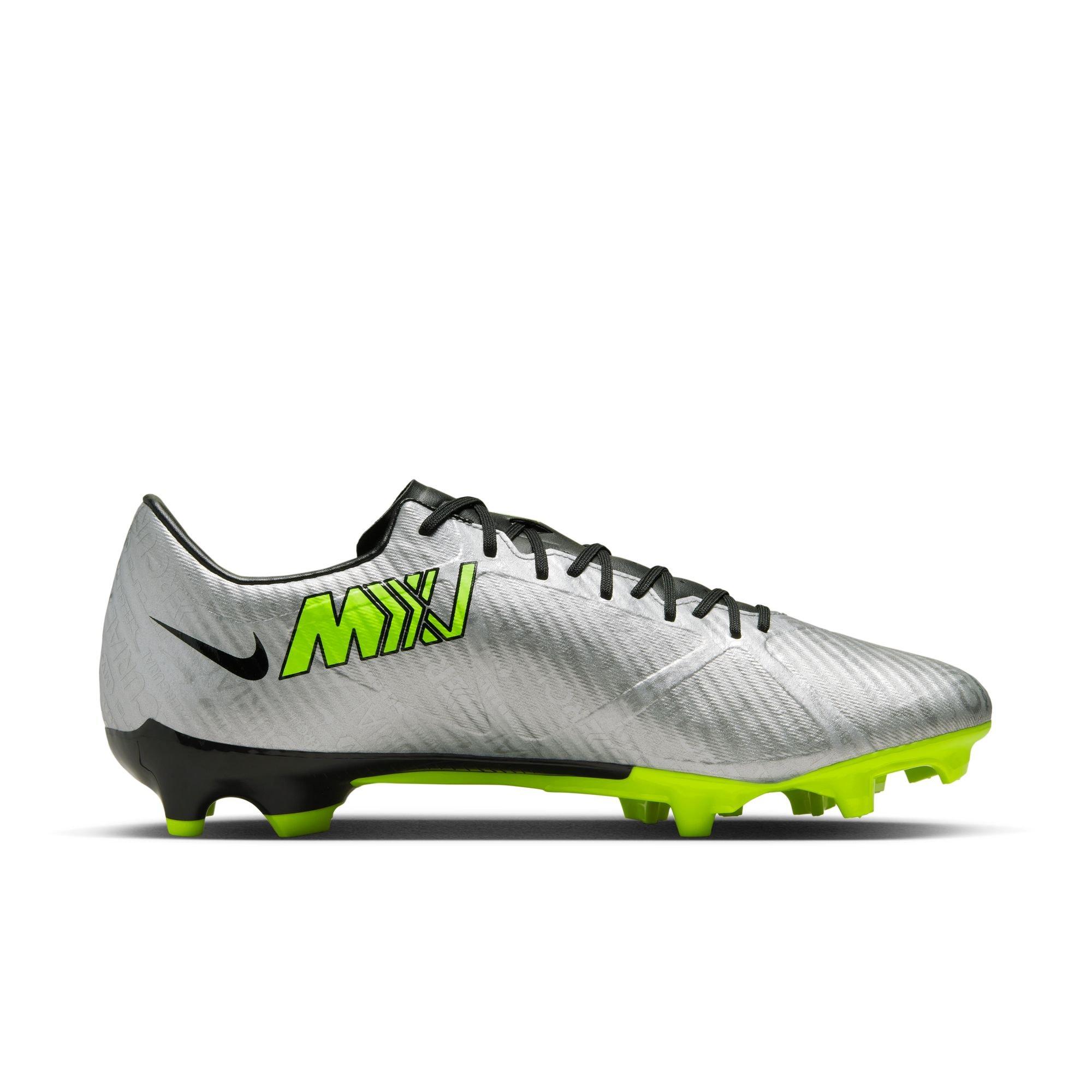 Nike Zoom Mercurial Vapor 15 Academy XXV MG "Metallic Silver/Volt" Men's Soccer Cleat - METALLIC SILVER/VOLT/BLACK Thumbnail View 2