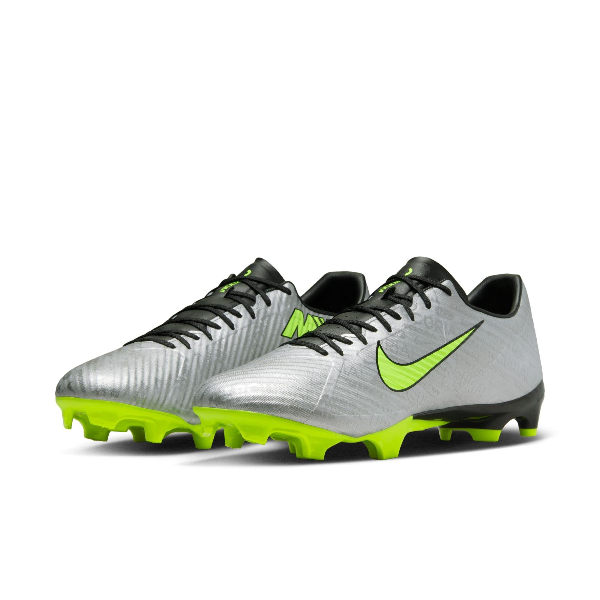 Nike Zoom Mercurial Vapor 15 Academy XXV MG "Metallic Silver/Volt" Men's Soccer Cleat - METALLIC SILVER/VOLT/BLACK Thumbnail View 3