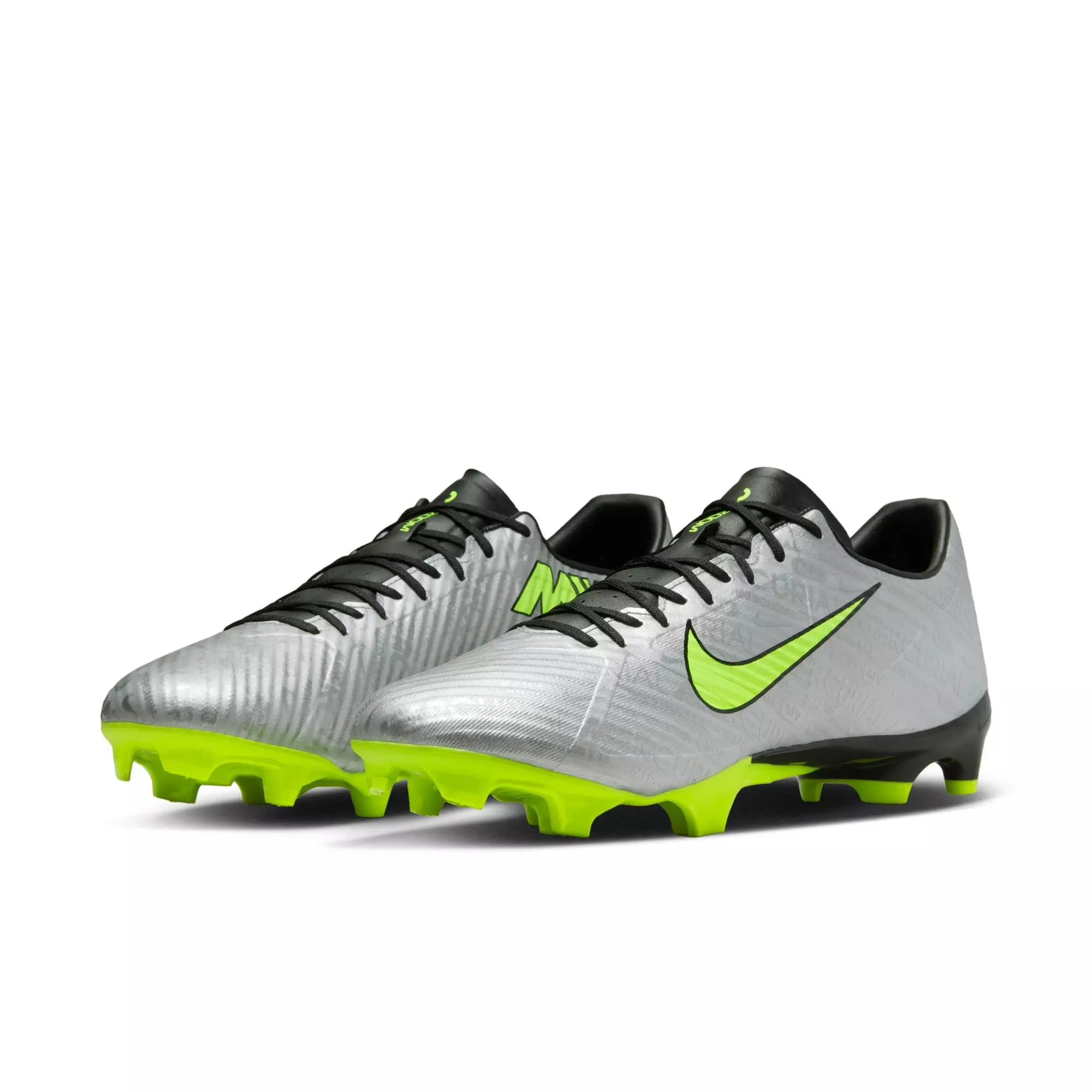 Nike Zoom Mercurial Vapor 15 Academy XXV MG "Metallic Silver/Volt" Men's Soccer Cleat - METALLIC SILVER/VOLT/BLACK
