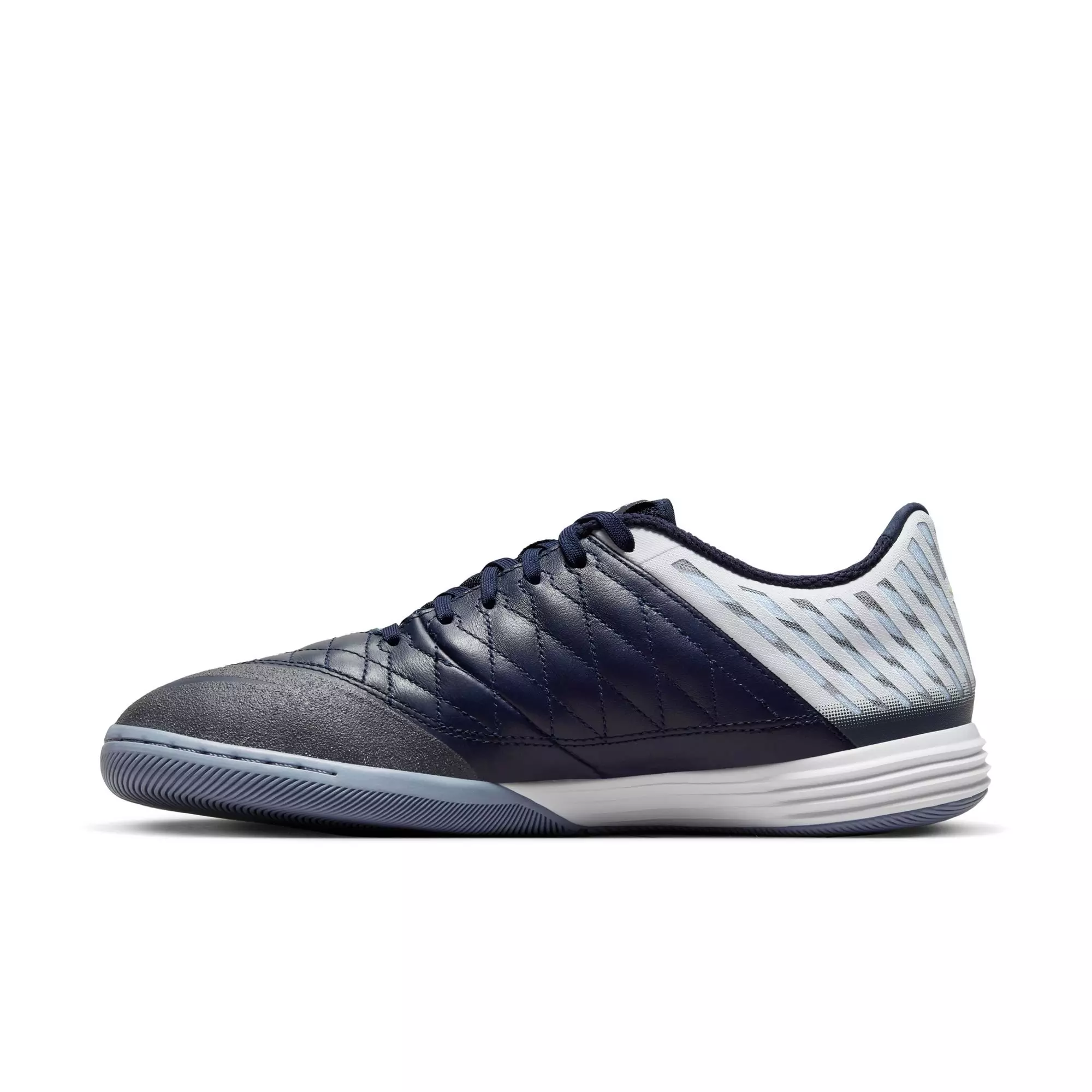 Nike Lunar Gato II IC "White/Barely Volt/Blackened Blue" Men's Indoor Soccer Shoe - WHITE/VOLT