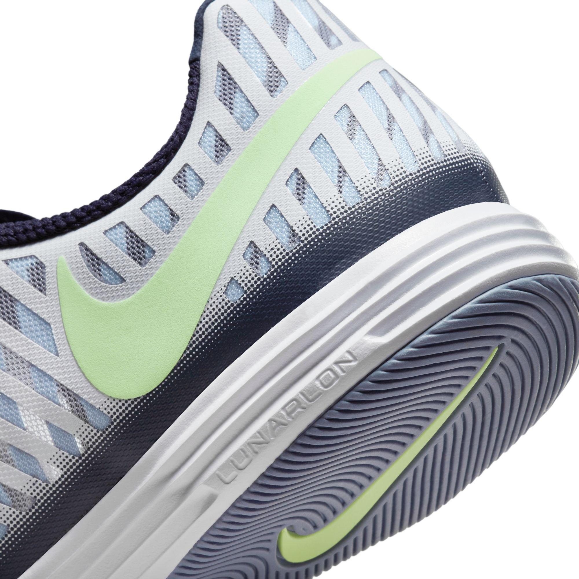 Nike Lunar Gato II IC "White/Barely Volt/Blackened Blue" Men's Indoor Soccer Shoe - WHITE/VOLT Thumbnail View 9