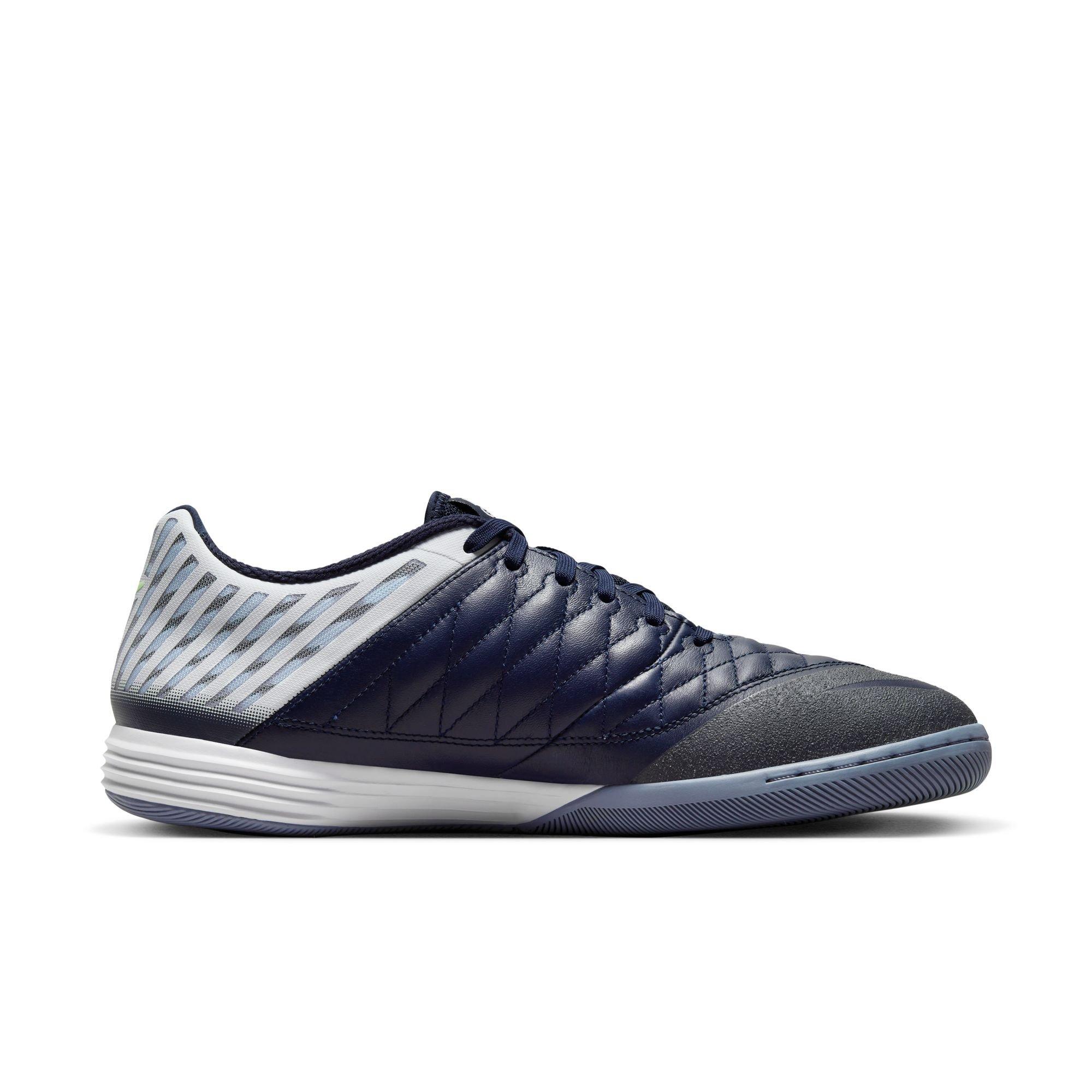 Nike Lunar Gato II IC "White/Barely Volt/Blackened Blue" Men's Indoor Soccer Shoe - WHITE/VOLT Thumbnail View 2