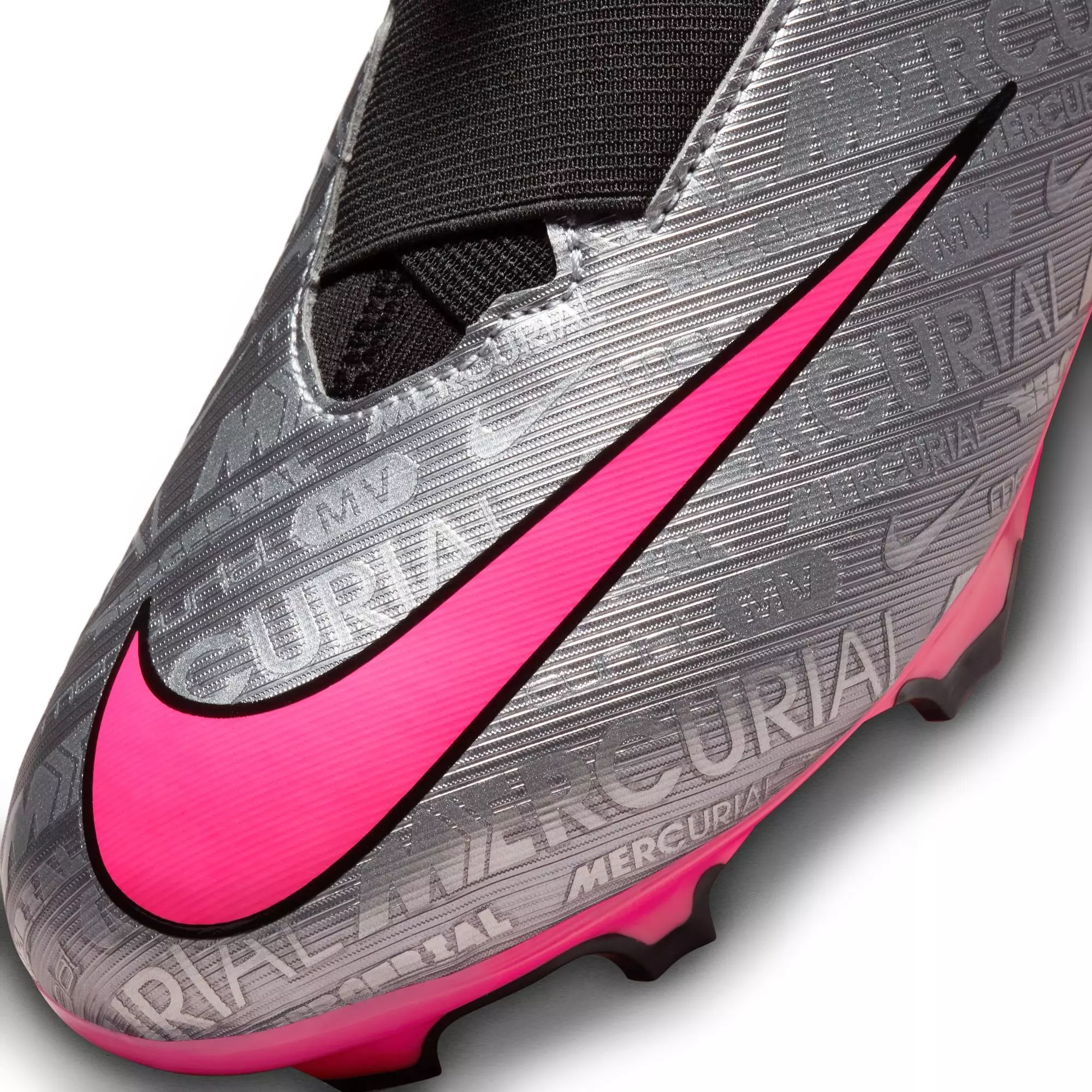 Nike Jr. Zoom Mercurial Superfly 9 Academy XXV "Silver/Pink/Black" Grade School Kids' Soccer Cleat - SILVER/PINK