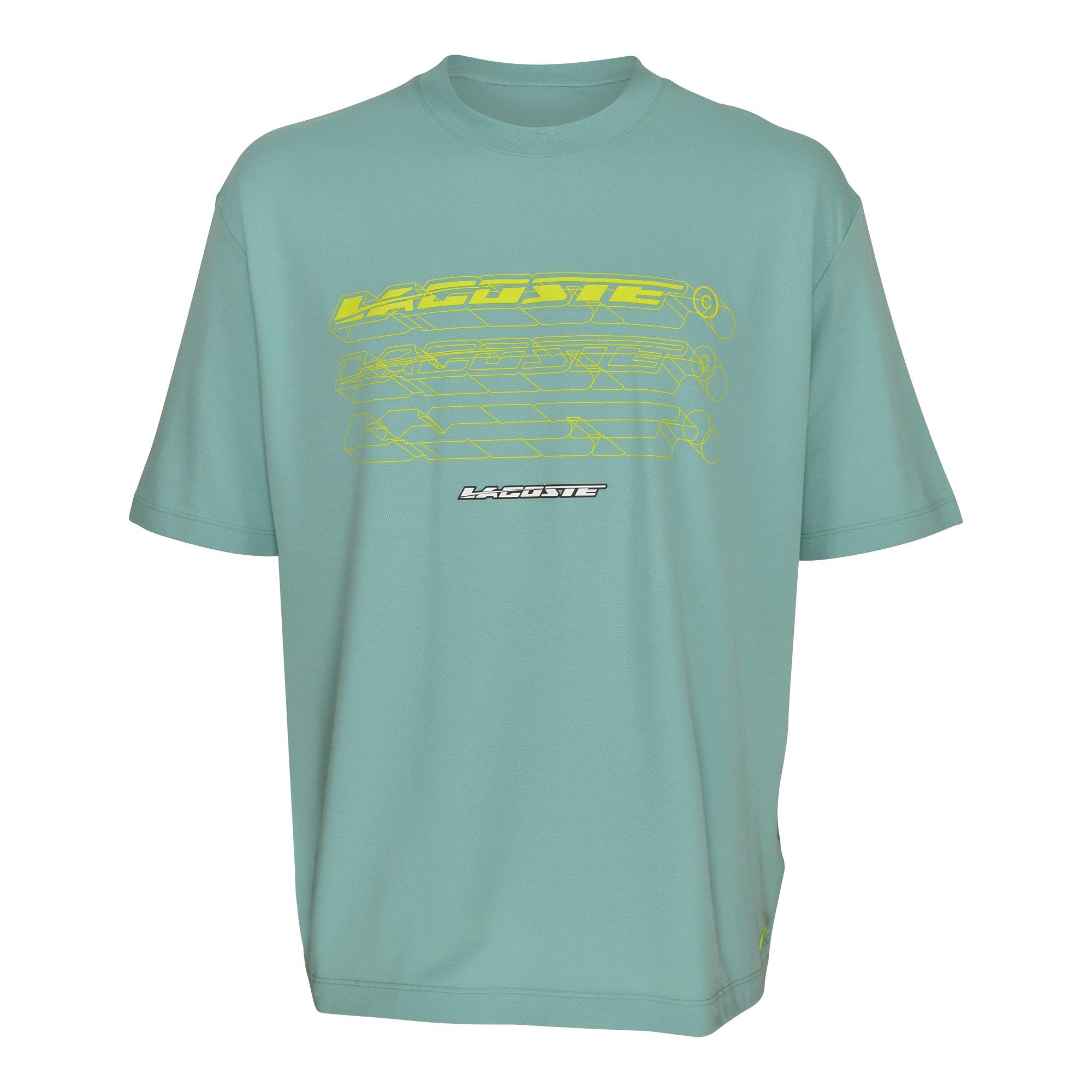 Lacoste Men's Disrupt Script Tee - Teal - TEAL