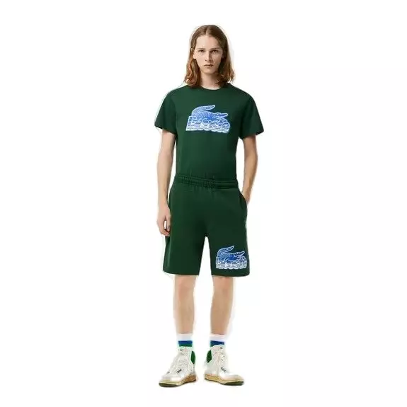 Lacoste Men's Heritage Fleece Shorts-Green - GREEN