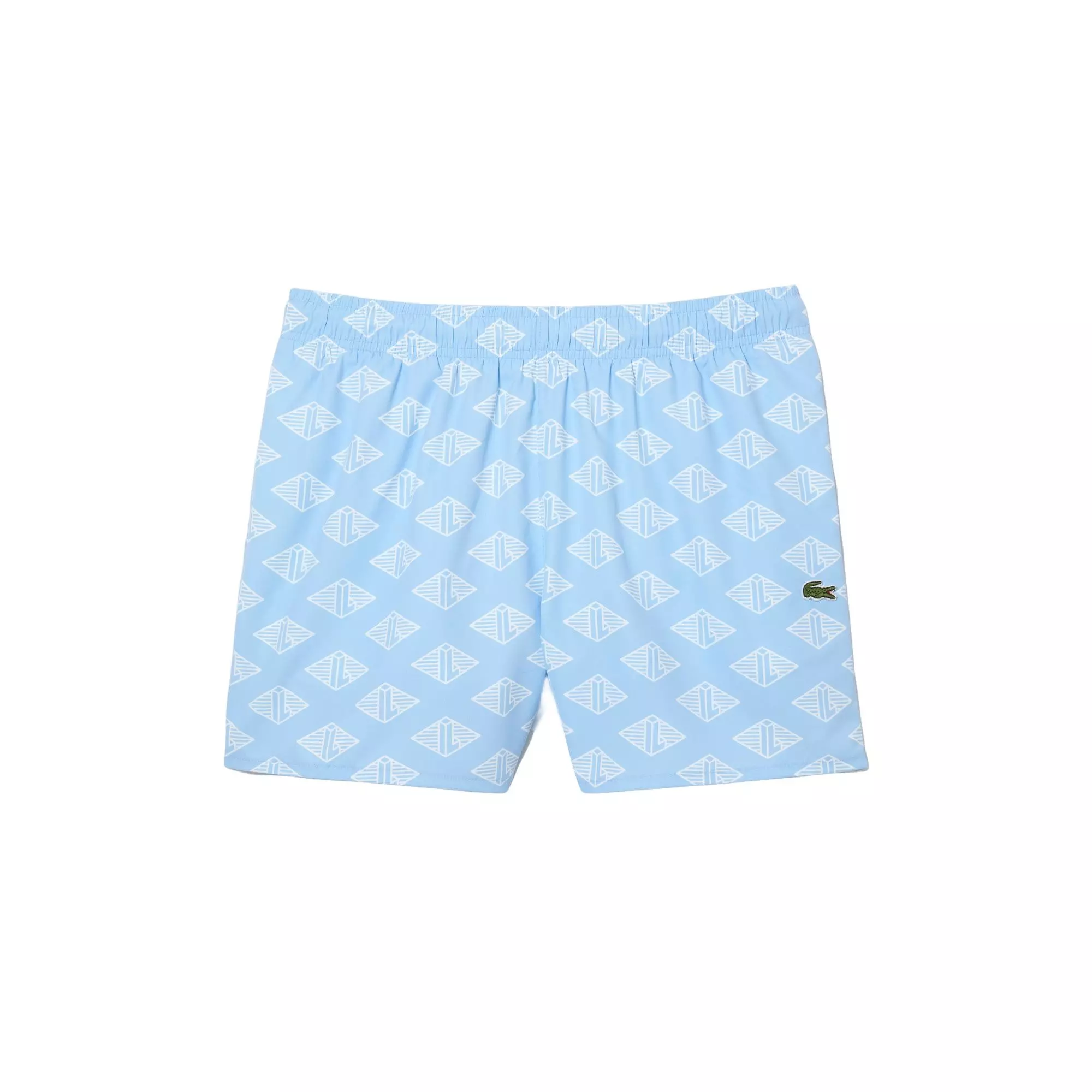 Lacoste Men's Monogram Swim Shorts - Blue - BLUE